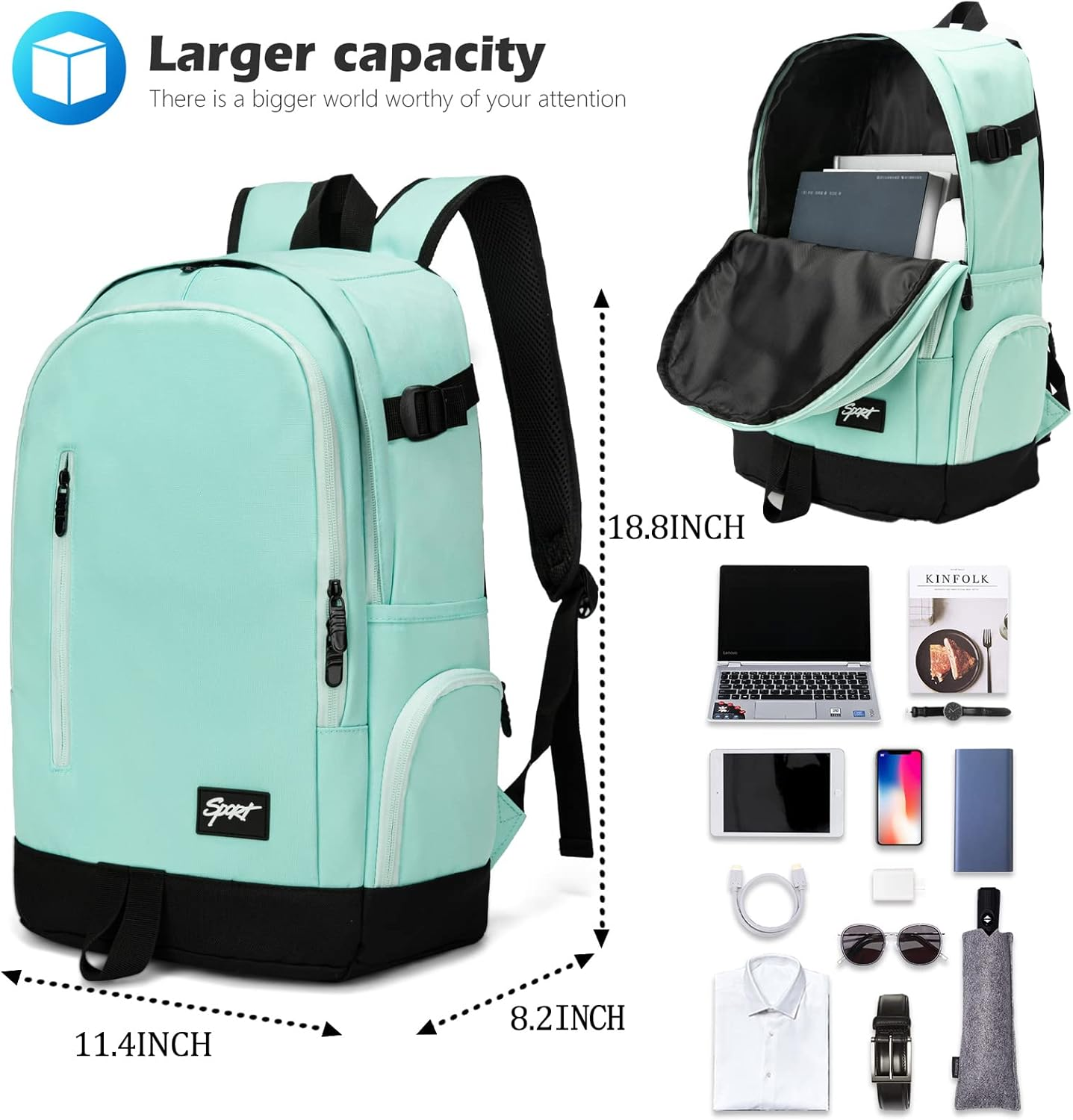 Travel Laptop Backpack, Business Slim Durable Laptops Backpack School Computer Bag Gifts for Men & Women Fits 15 Inch Notebook