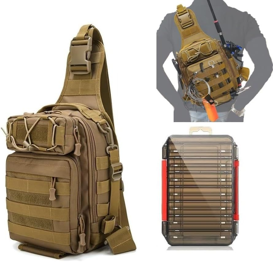 Fishing Tackle Backpack with Durable Storage Tray, Rod & Gear Holder - Lightweight Outdoor Water-Resistant Shoulder Storage Bag image number 5