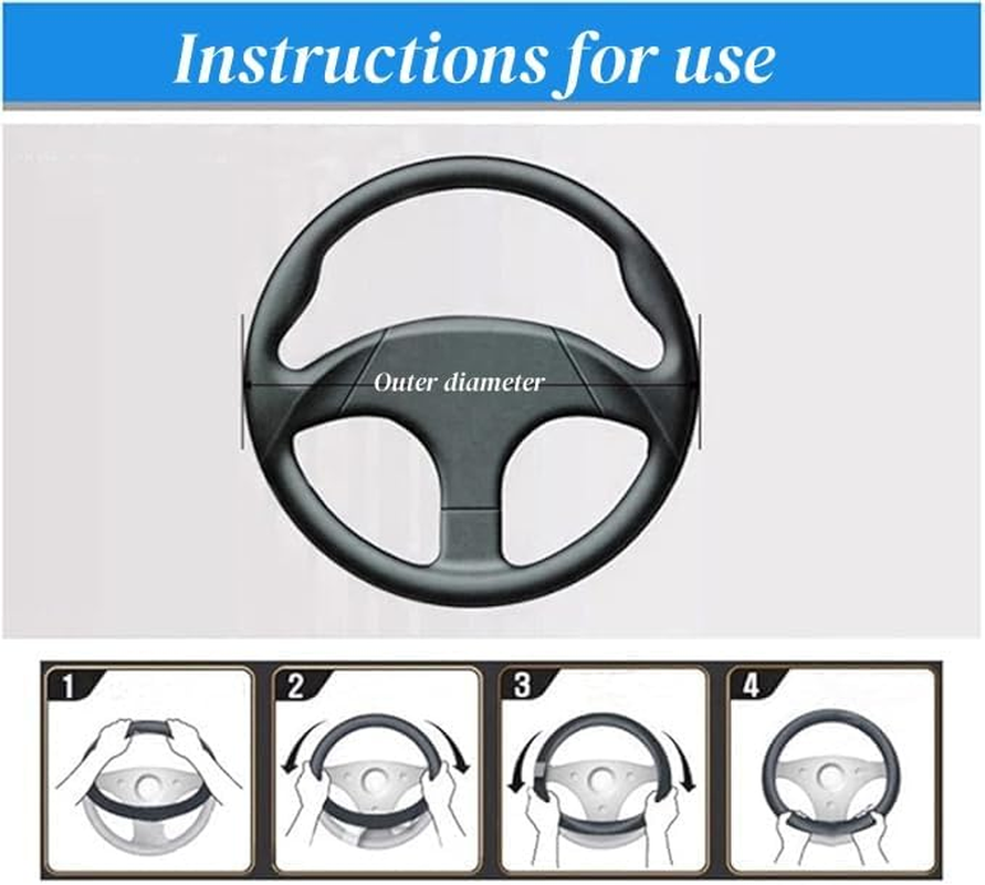 RAKSONIC Car Steering Cover Breathable Lightweight Car Steering Cover Anti-Fouling Comfortable Grip 3D Grip Anti-Slip Suitable for All Seasons Car Accessories 38 Cm O-Type image number 2