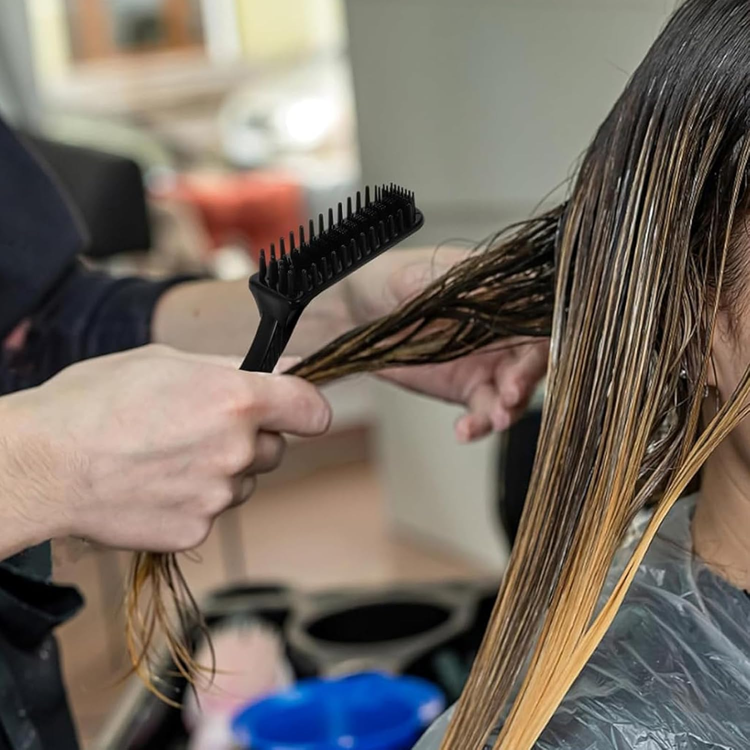 Anneratteryer Pack of 8 Hair Comb Curling Comb for Curls Hair Dye Brush Hair Highlight Comb Women Hair Styling Comb Tool for Colouring Tool Brush Balance Women (Black) image number 5