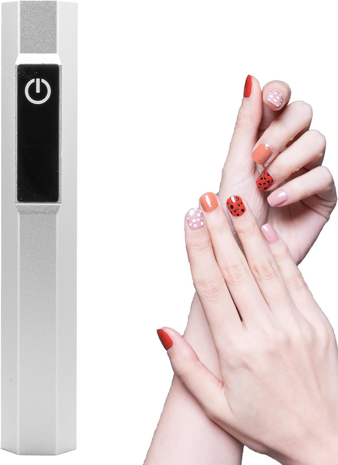 Nail Lamp, Wireless Flash Led Lamp with Display, 2 Timing Modes, Portable Cordless Manicure Curing Light, Quick-Dry Nail Dryer for Beginners and Professional Use, 4.53X0.79 Inches - White image number 3