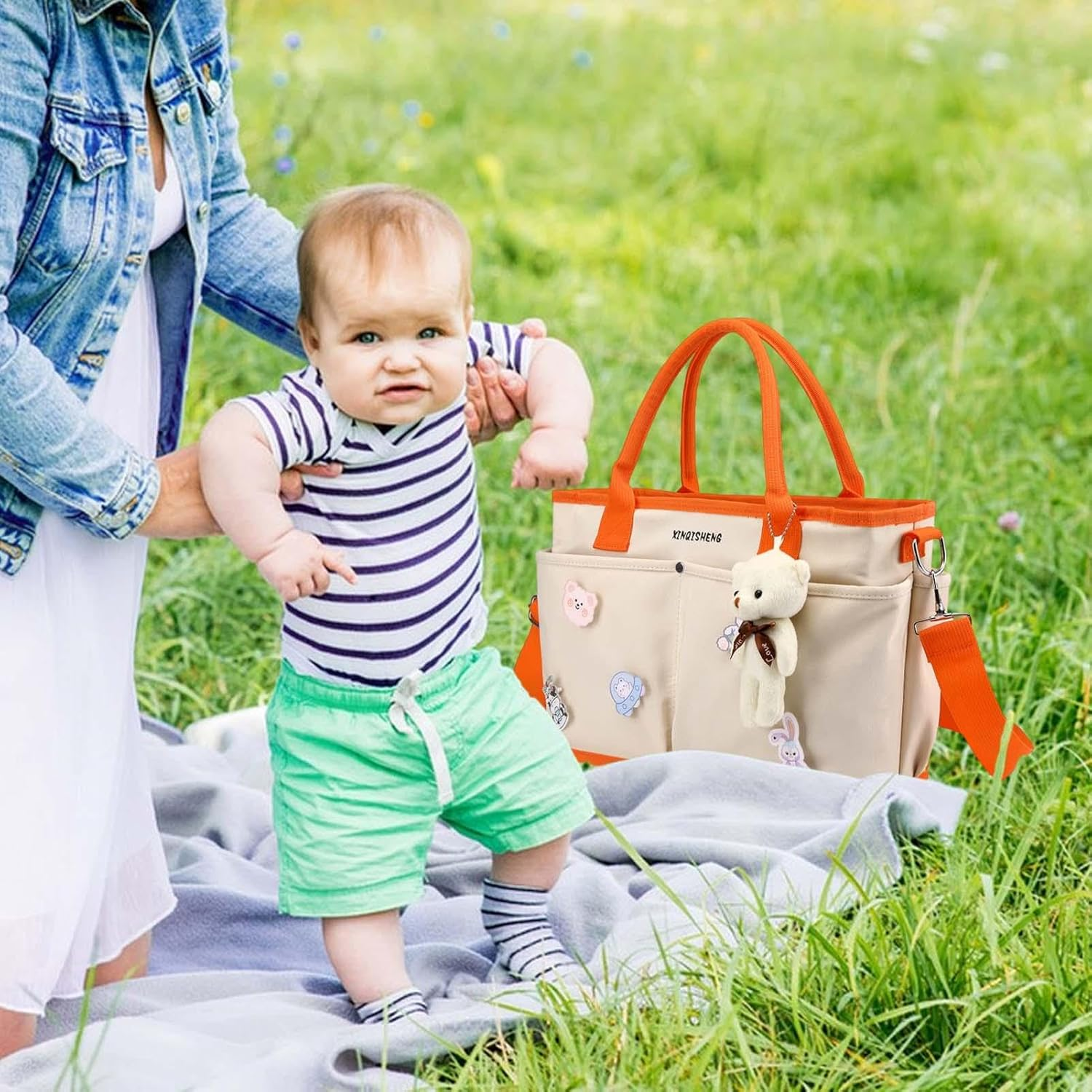 Satchel Bags for Women, Large Capacity Waterproof Purses, Multi Purpose Nursery Storage Tote, Lightweight Diaper Bag with Spacious Opening, Ideal for Women the Go - Blue image number 6