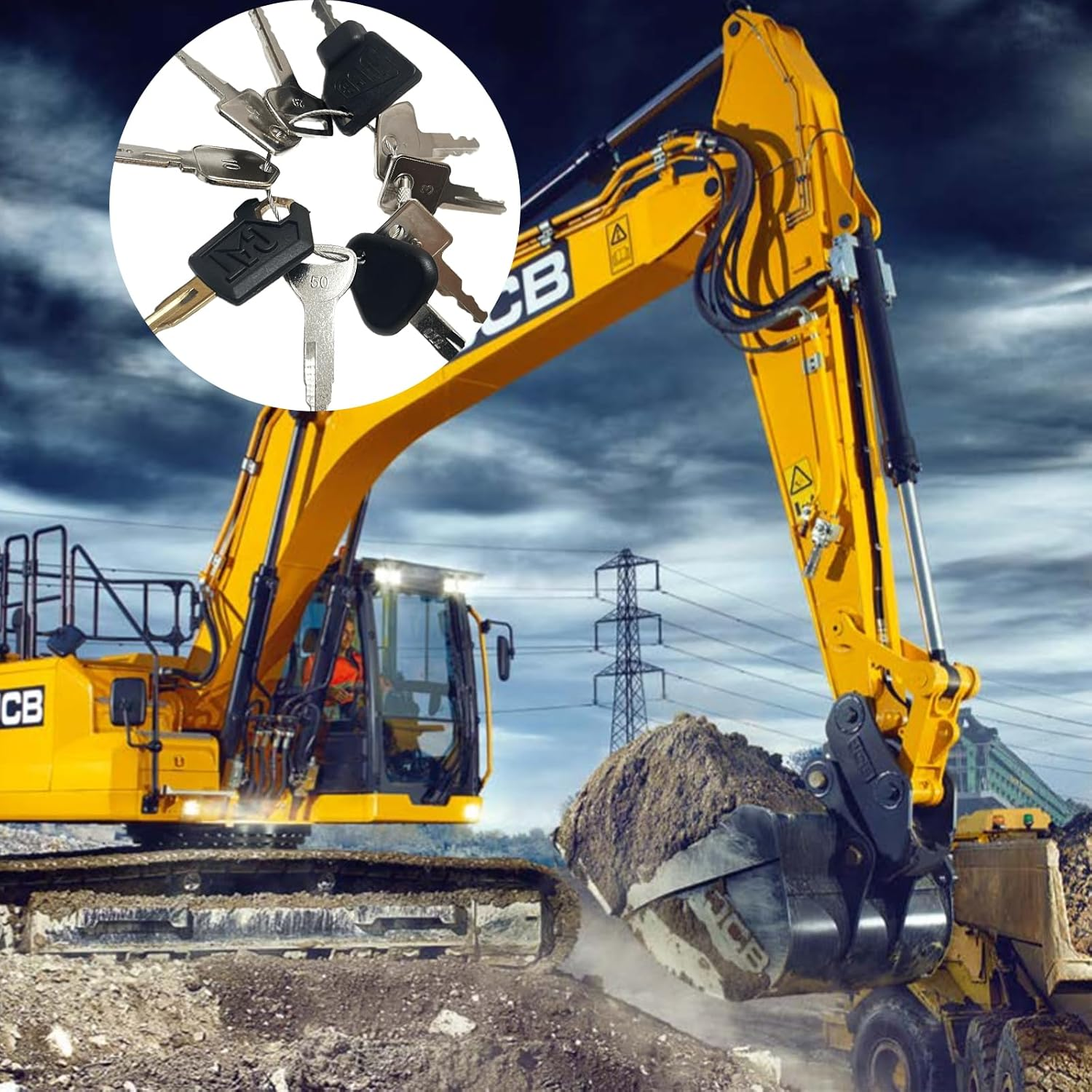 10PCS Ignition Starter Plant Digger Key Set, Universal Plant Dumper Machine Replacement Ignition Switches Keys for Machinery Plants, Agricultural, Excavator,Trucks, Graders, Dozers, Backhoes.