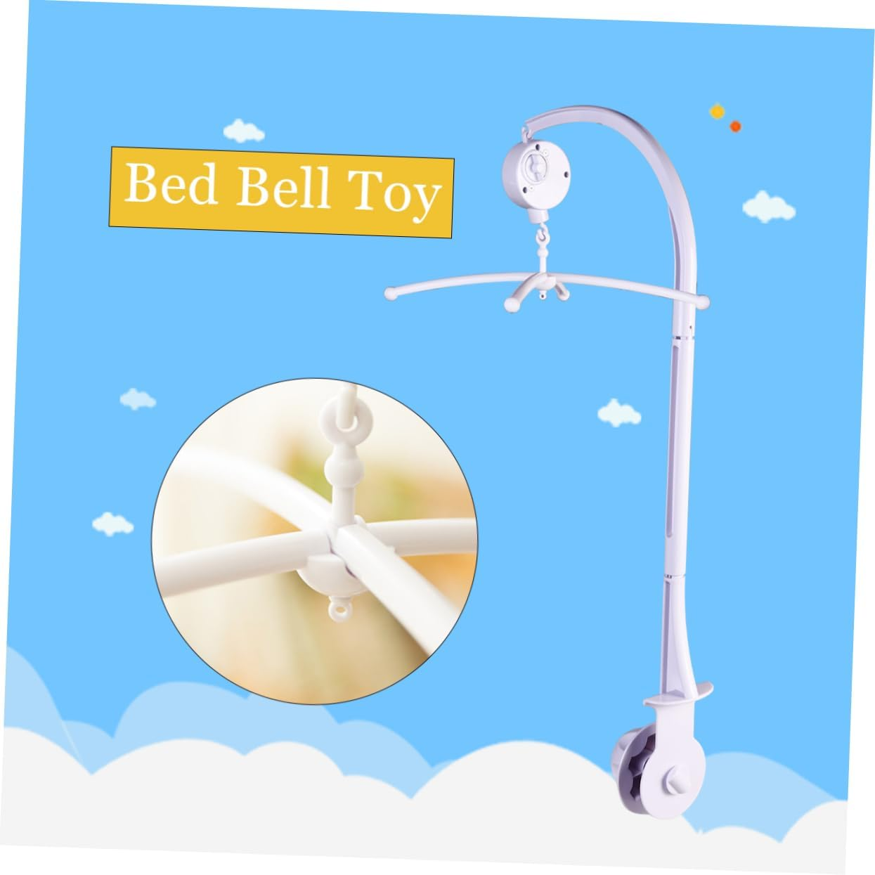 Yardwe Baby Crib Bell Holder Arm Bracket for Infants with Wind-Up Music Box Adjustable Mobile Bed Bell Hanger Plastic for Nursery Decoration image number 5