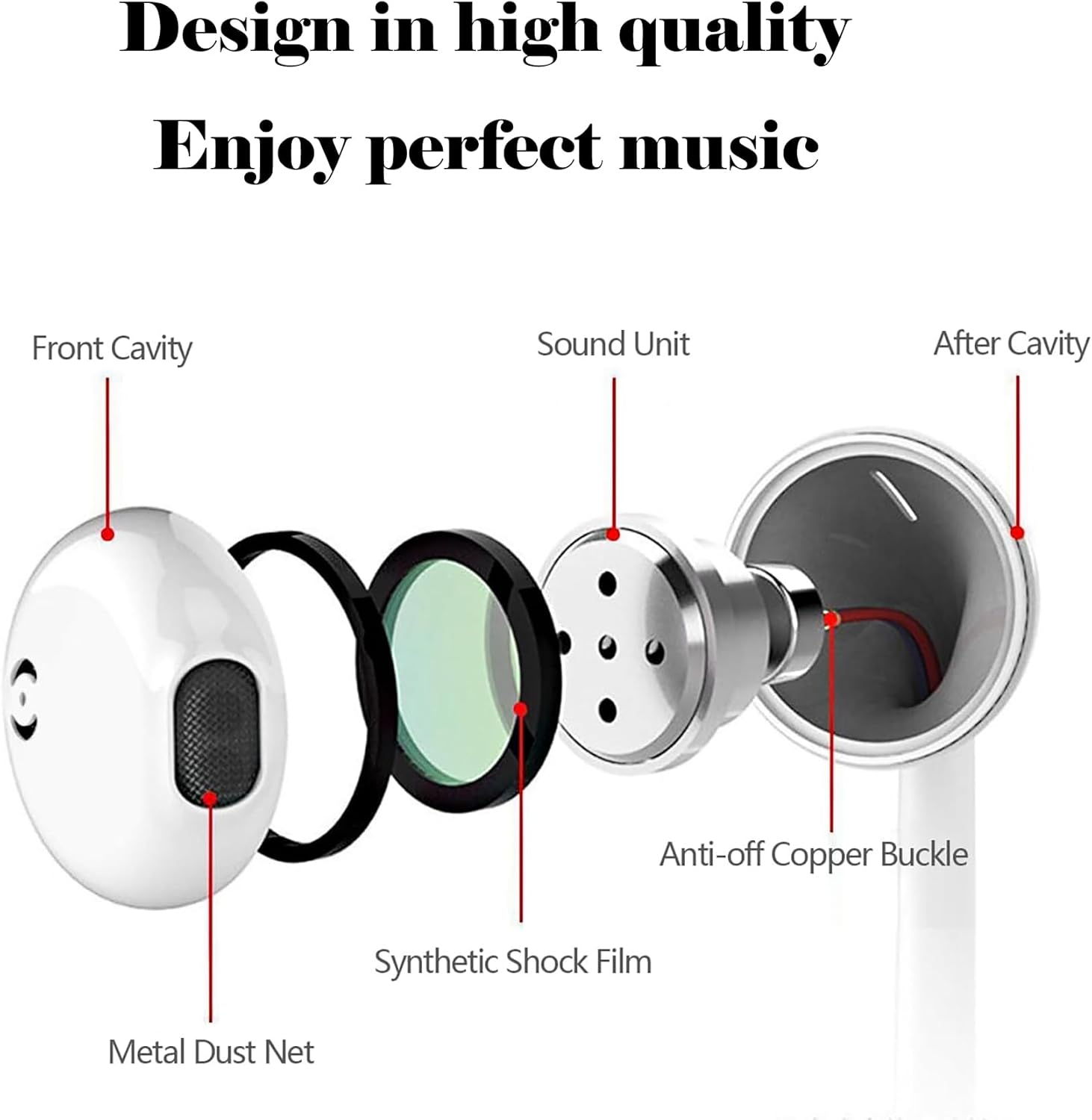 Iphone Wired Earbuds Wtih Lightning Connector, Apple Mfi Certified in Ear Earphones with Microphone Compatible with Iphone 14 13 12 11 Pro Max X XS XR 8 7 Plus(White&Black) - White image number 2