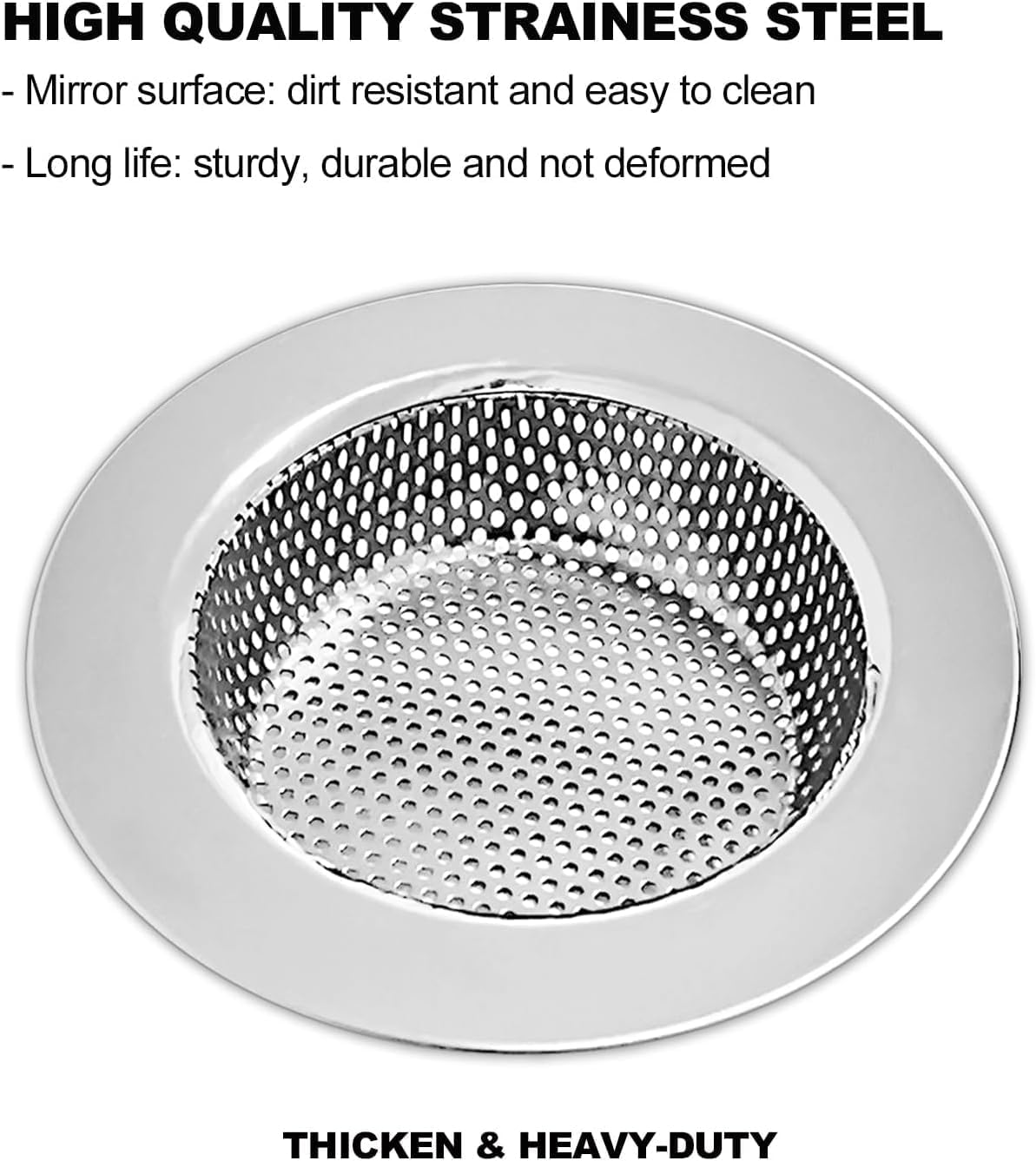 Stainless Steel Kitchen Sink Strainer Plugs,Drain Protector for Bathroom, Kitchen, Shower, 7.5Cm External Diameter, 5.5Cm Inner Diameter(2Pcs) image number 2