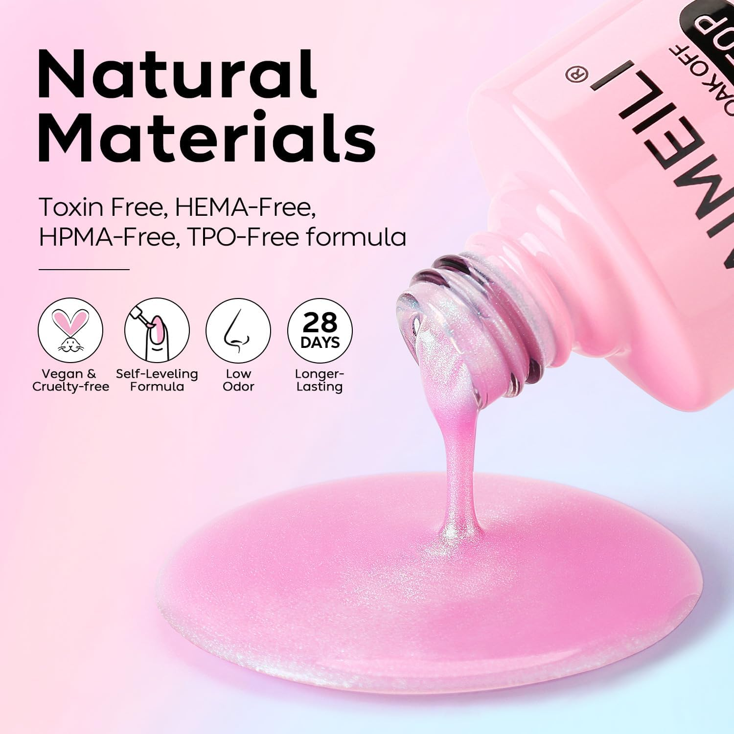 AIMEILI Pearl Top Coat Gel Nail Polish, Shimmer Mermaid Nail Gel Soak off U V Gel Polish 10Ml 03 - Em26345_Bkt003 image number 5