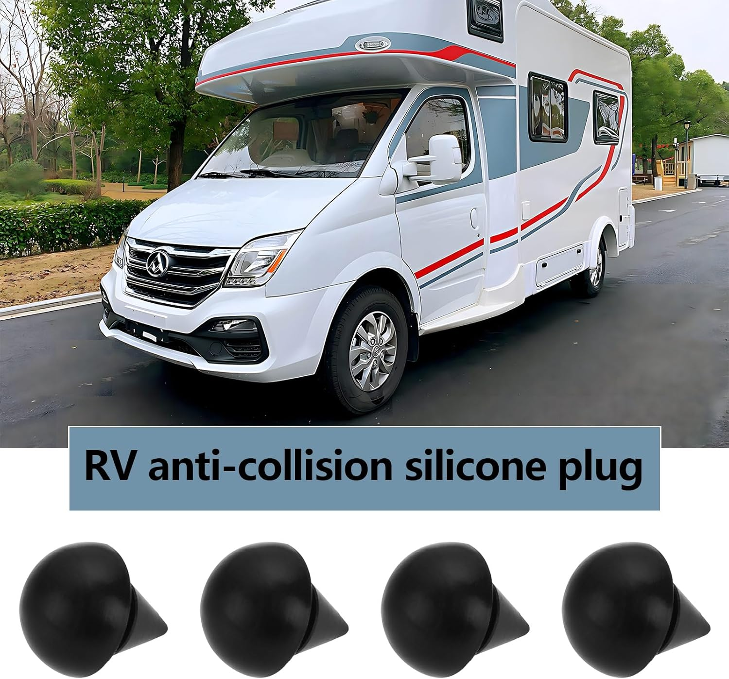 Emagtech 10 Pcs Black High Temperature Resistant Gas Stove Top Range Grate Foot Rubber Bump Stop Applicable for Diameter 4.5Mm Motorhome Cooker image number 1