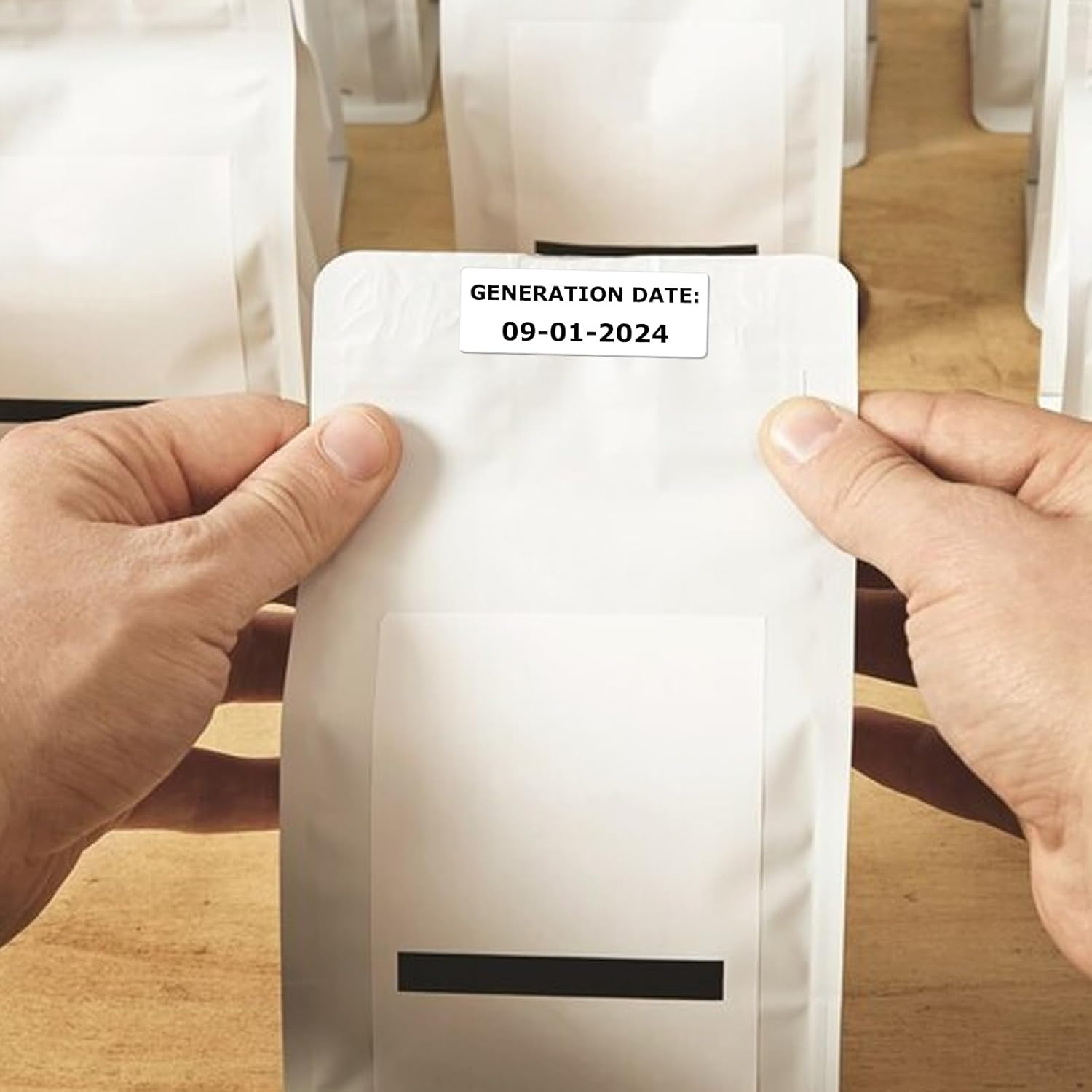 YIKIADA Direct Thermal Labels 1 X 2 Inches White Rectangle Shipping Labels Self-Adhesive Waterproof Thermal Sticker Paper for Busineses & Warehouses 500 PCS per Roll image number 4