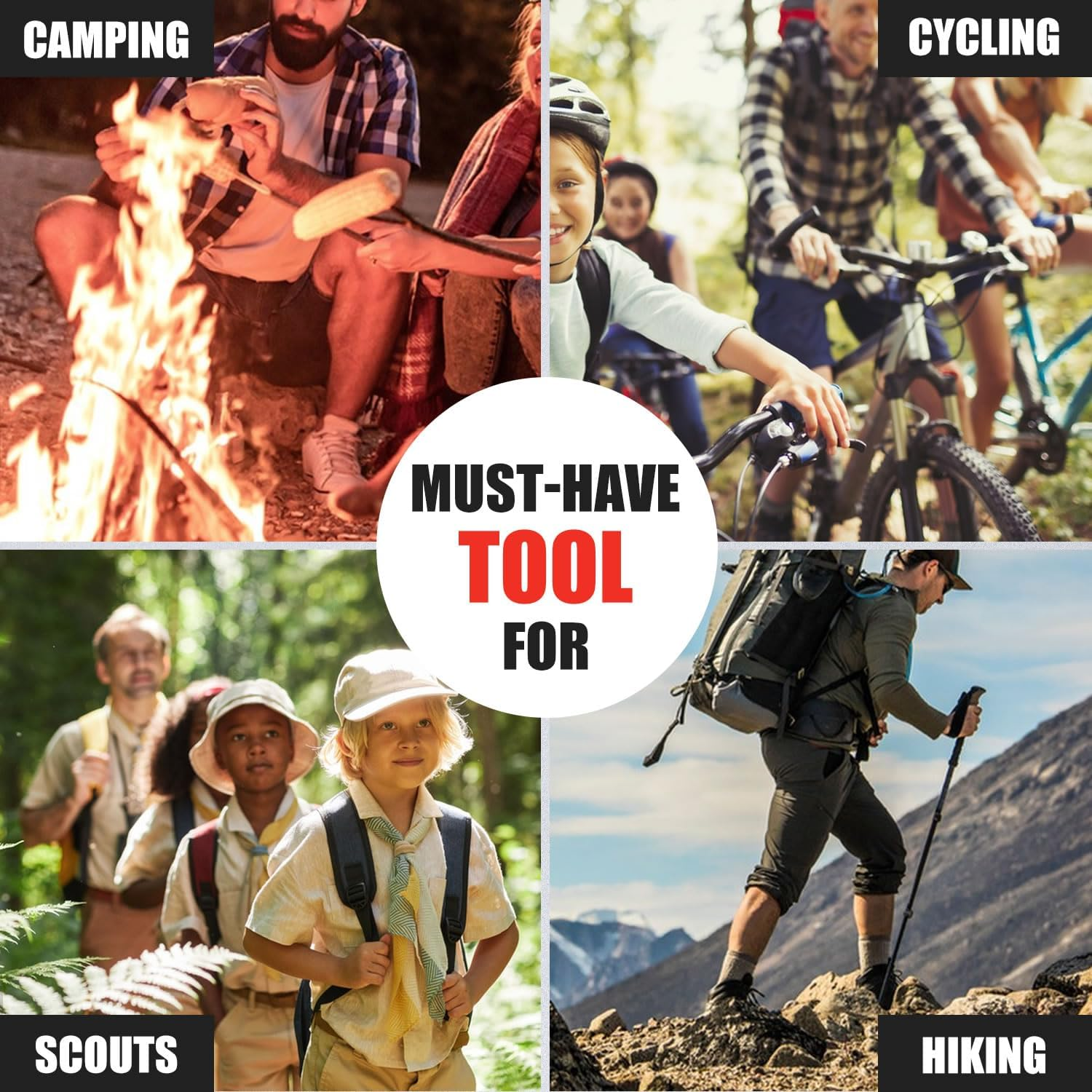 TOPEX 16-In-1 Multitool Pliers & Knife Set Professional Stainless Steel Multi-Function Tool with Safety Locking Folding Knife Pocket Knife for Camping Hiking Survival Fishing image number 2