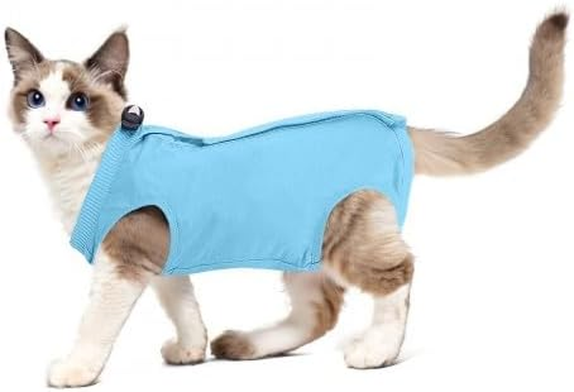 Cat Surgery Recovery Suit Cat after Surgery Bodysuit for Abdominal Wounds or Skin Diseases Kitten Surgical Onesie E-Collar Alternative for Cats and Dogs image number 1