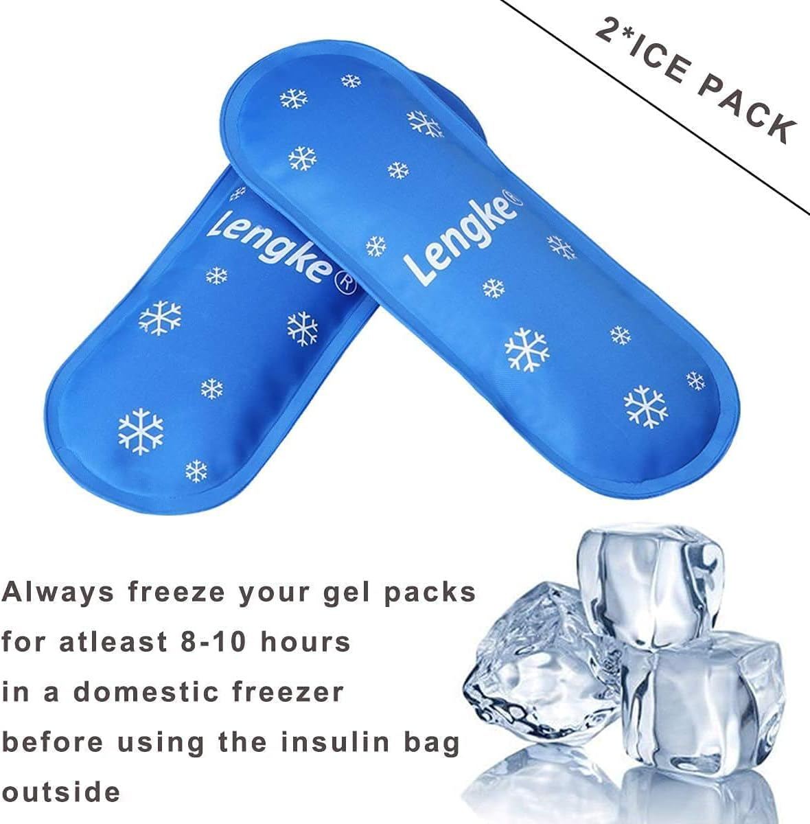 Insulin Cooler Travel Case Diabetic Organizers Medication Cooler Bag with 2 Ice Packs Travel Kits Waterproof and Insulation Liner (Black) - Black image number 3