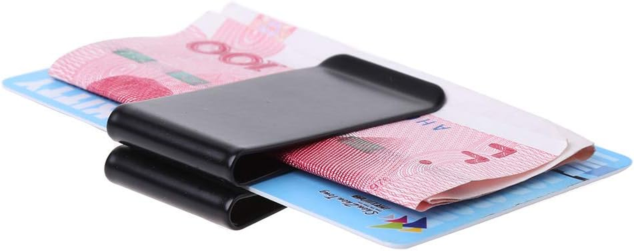 [Xinsheinelry] Stainless Steel Double Sided Money Clip Wallet Wallet Credit Card ID Holder Neck Leather Jewelry Clear Girls Transparent Wallet Keychain image number 6