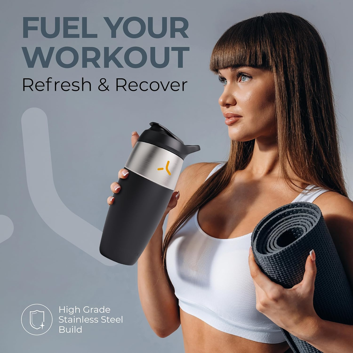 Promixx Pursuit 950Ml Shaker Bottle - Single Wall Stainless Steel Protein Shaker Bottle, Super Smooth Shakes, 32Oz, Ceramic White image number 6