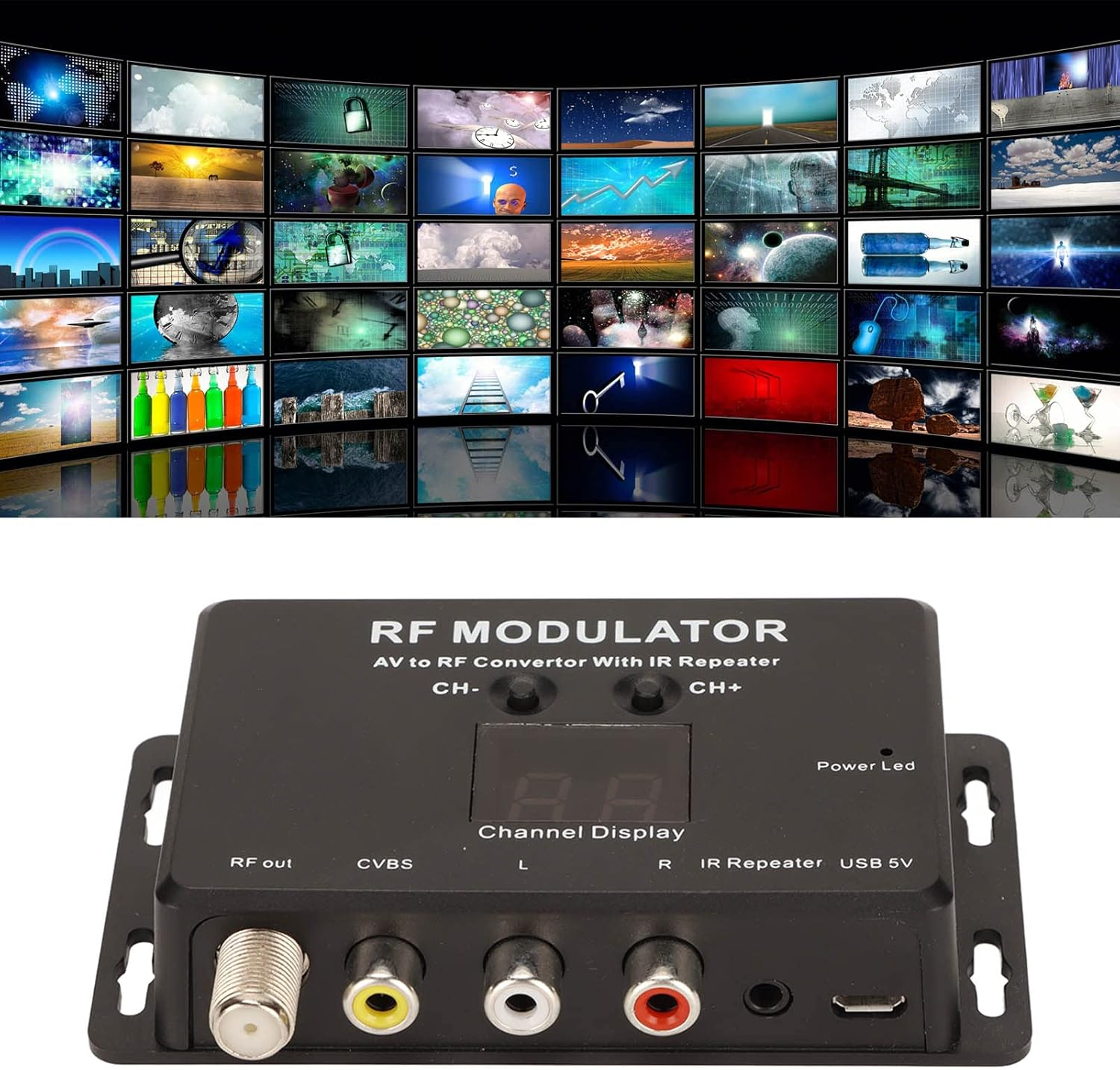 AV to RF TV Modulator, PAL NTSC RF Modulator PCB Circuit Design with IR Extender for DVR for DVD image number 4