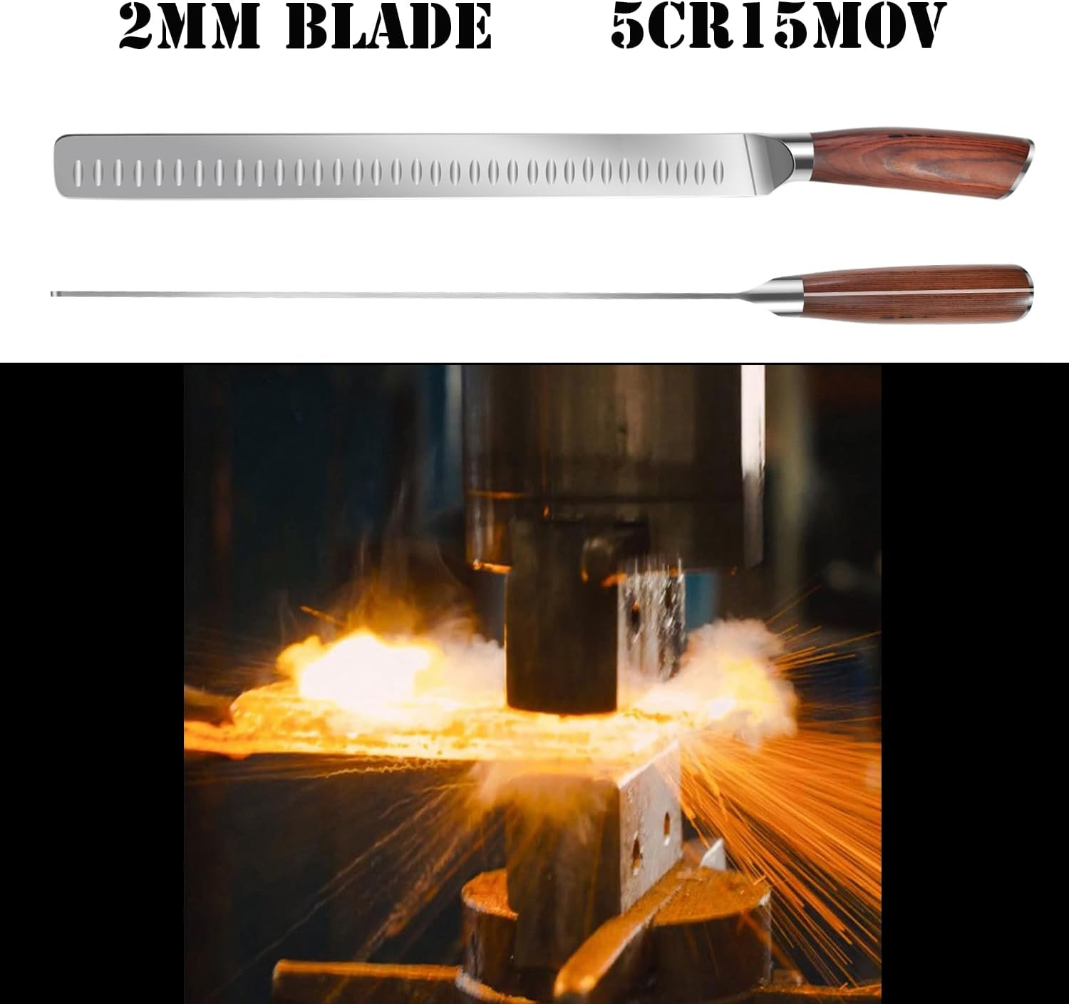 Slicing Carving Knife 12 Inch Brisket Knife Camel Meat Outdoor Kitchen Knife Chef Knives Multipurpose Grilling Camping Cooking Knife BBQ Tool image number 6