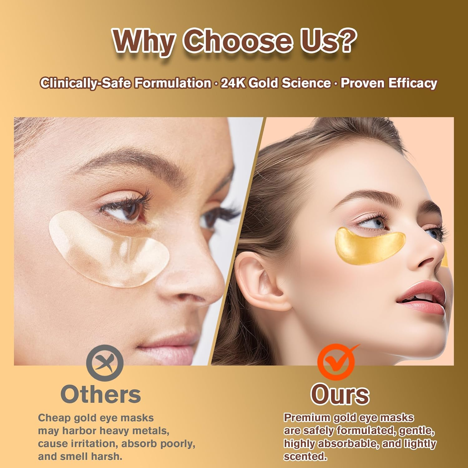 Lktvys Gold under Eye Patches &ndash; 20 Pairs / 40PCS Eye Gel anti Wrinkles Patches for Dark Circles, Wrinkle & Firming Patches &ndash; Eye Mask Skincare image number 5