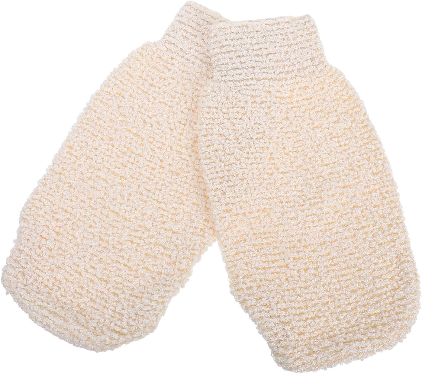 SOLUSTRE 2Pcs Bamboo Fiber Bath Scrub Gloves Exfoliating Shower Gloves for Body Massage Back Scrubber for Dead Skin Removal and Deep Cleansing image number 1