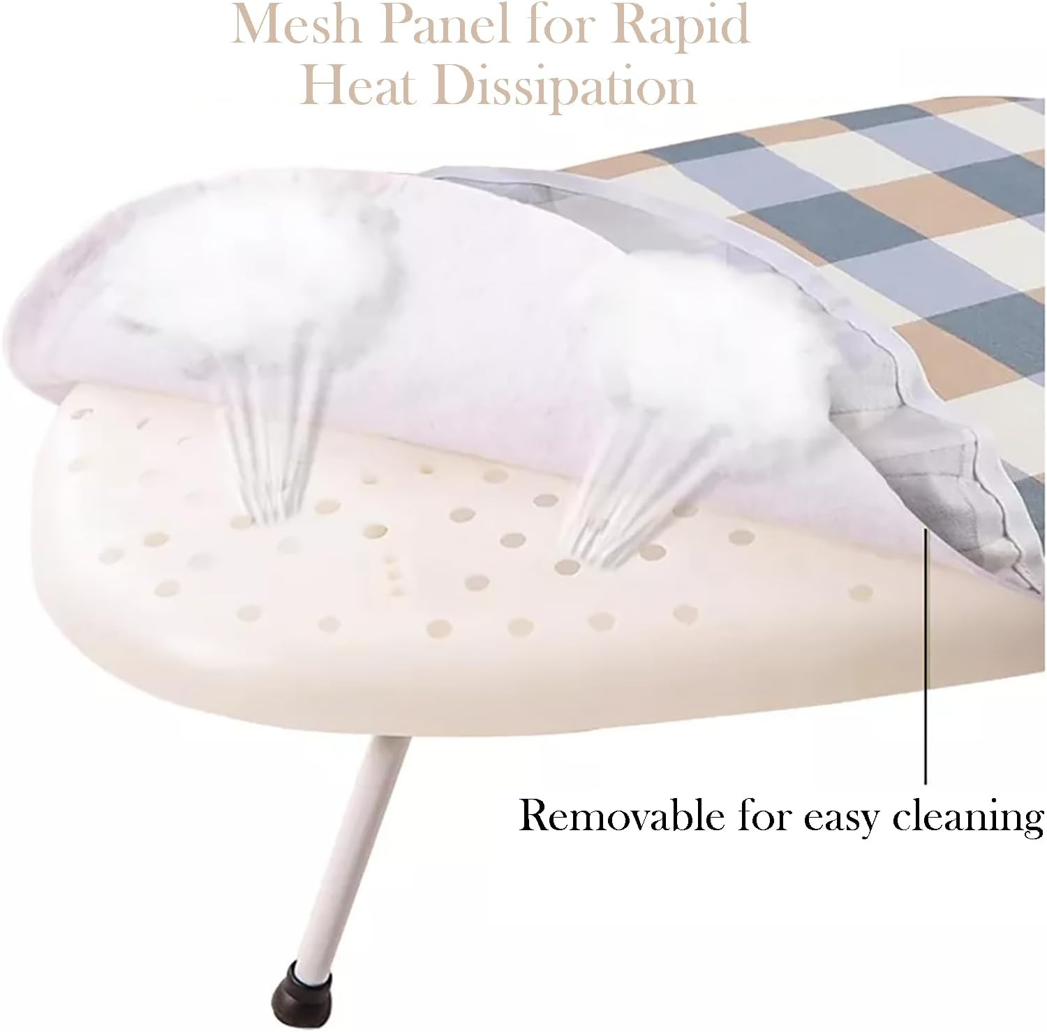 GOTILING Foldable Ironing Board - 60X37X17Cm Compact Steel Frame with Removable Cover, Sleeve Board and Wall Hook for Laundry and Travel image number 4