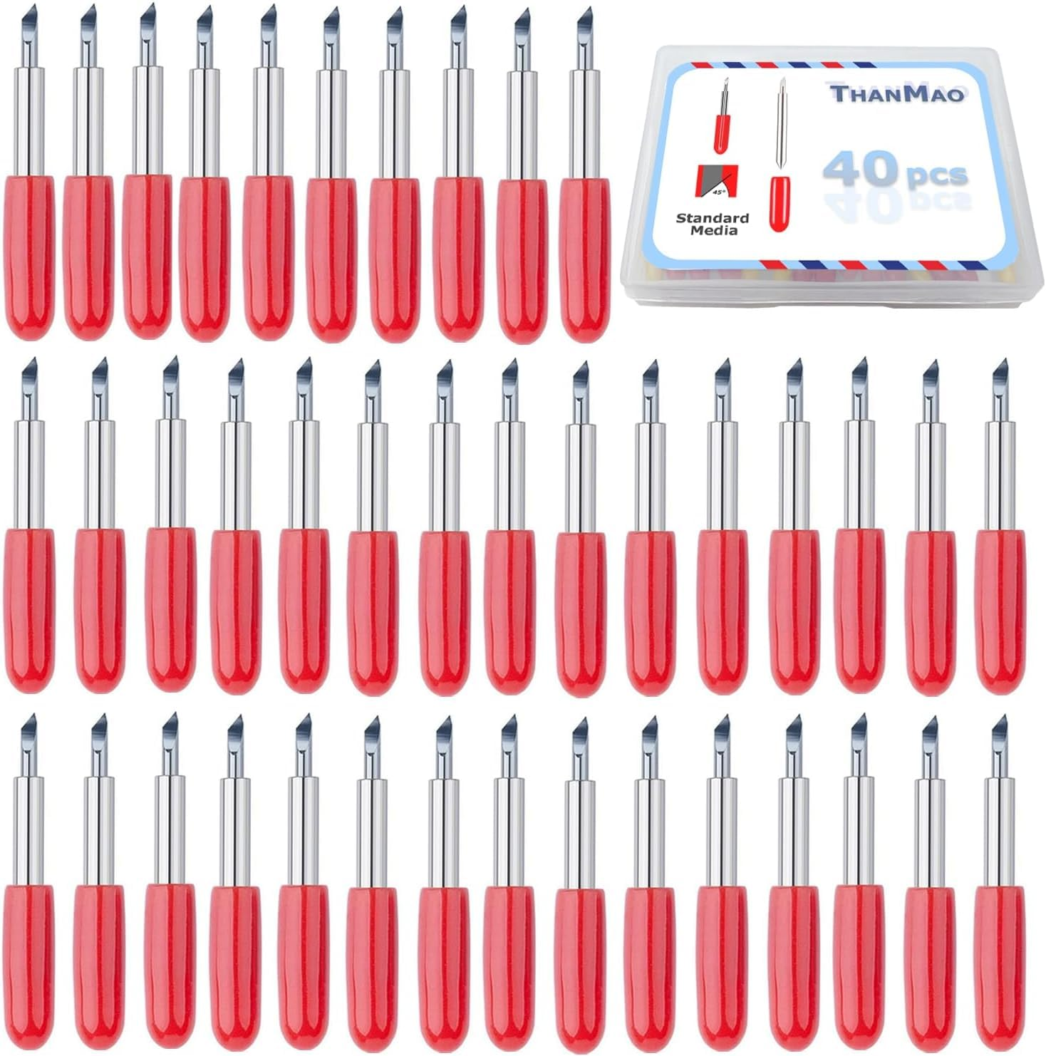 40PCS 60 Degree Deep Cut Replacement Blades for Explore Air 2 Air Maker Expression Vinyl Fabric Cutting Blades