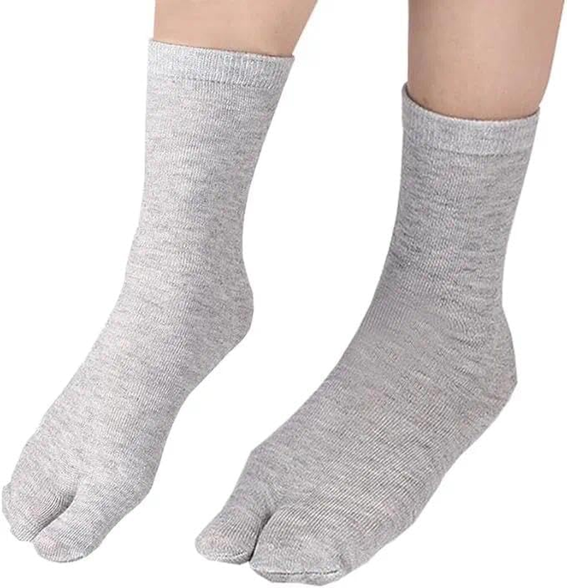 Tabi Sock & Toe Sock, Split Toe Sock, Flip Flop Sock, Compatible with Flip Flops and Suitable for Sports Shoes, Boots, Leather Shoes, Sandals, 6 Pairs, Mixed Colours (Black/White/Light Grey), Ermaoo image number 2