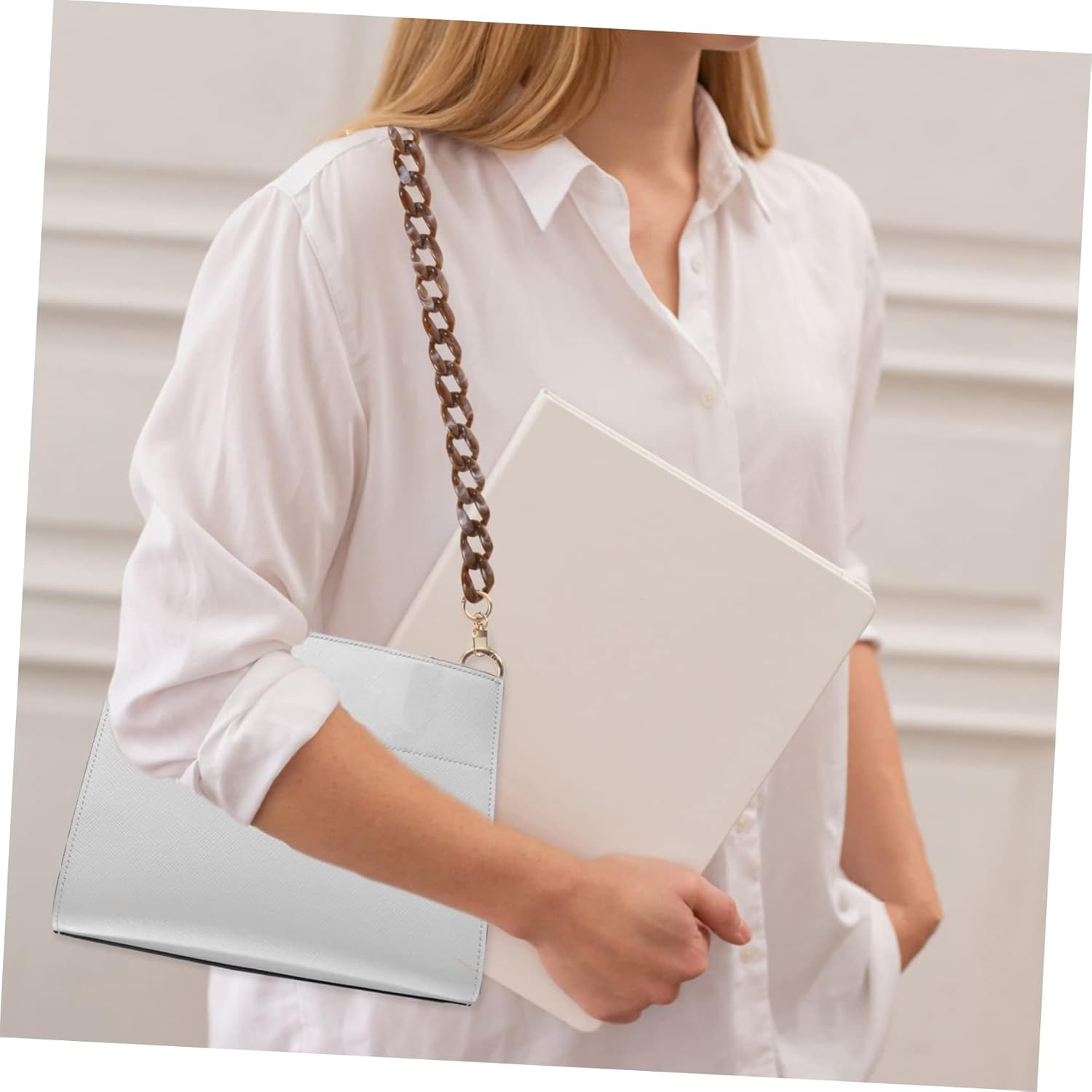 DOITOOL Double End Clasp Long Chain Acrylic Bag Extender Stylish Shoulder Bag Chain for DIY Handbag Re image number 6