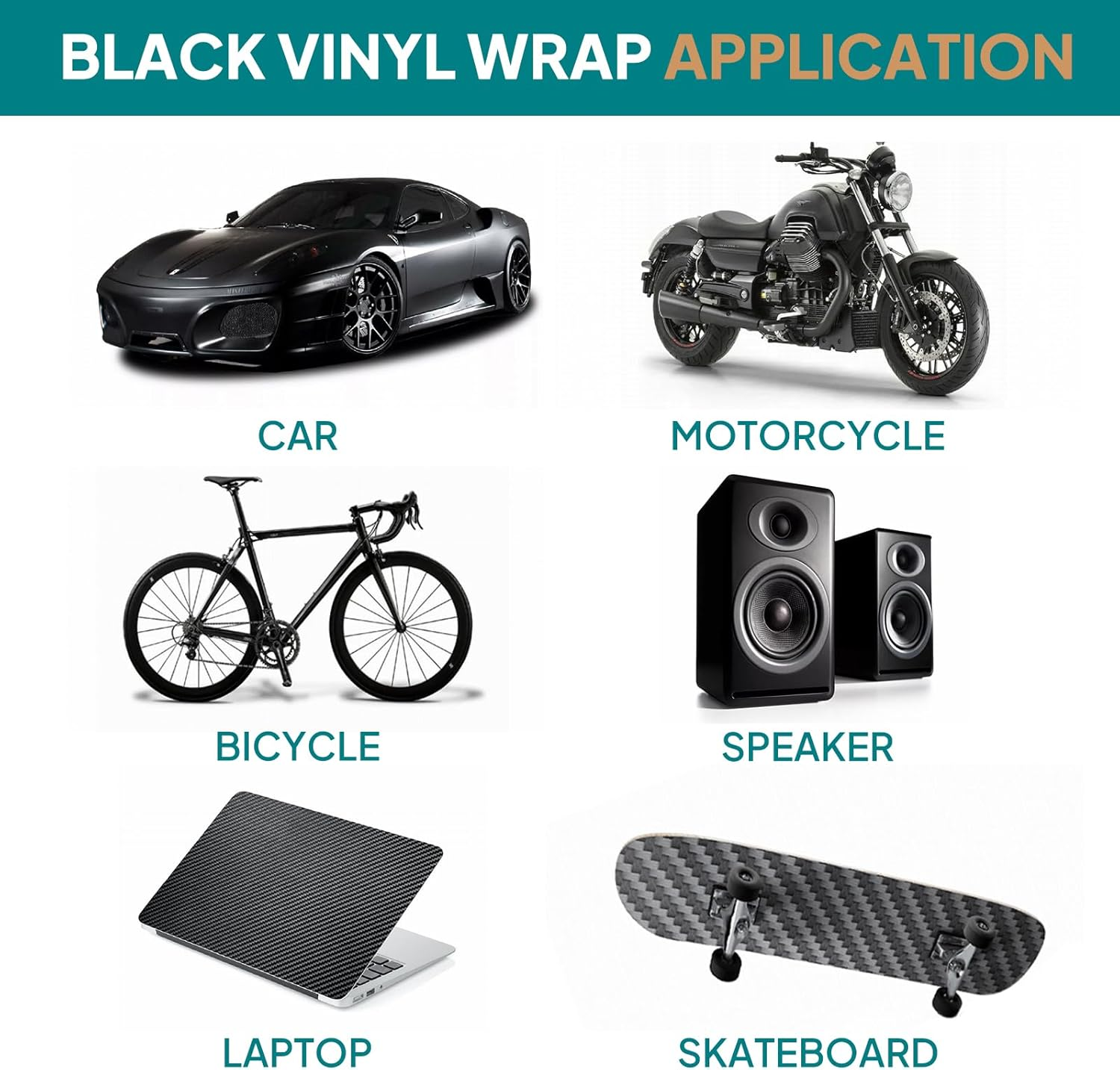Carbon Fibre Wrap - Glossy 3D Black Vinly Wrap, Carbon Fiber Vinyl Wrap for Automotive Care, Car Vinyl Wraps with Air Release Bubble-Free Easy Work (50Cm &times; 200Cm) image number 5
