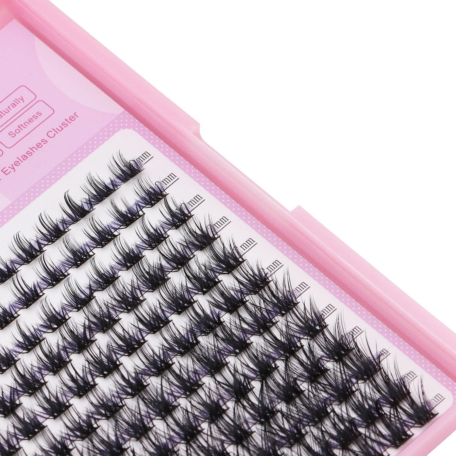 10/12/14/16Mm Mixed Size Eyelash Clusters Eyelash Extensions Color Black C Curl and D Curl to Choose Soft Material Charming Eyelashes (Black, 10Mm)