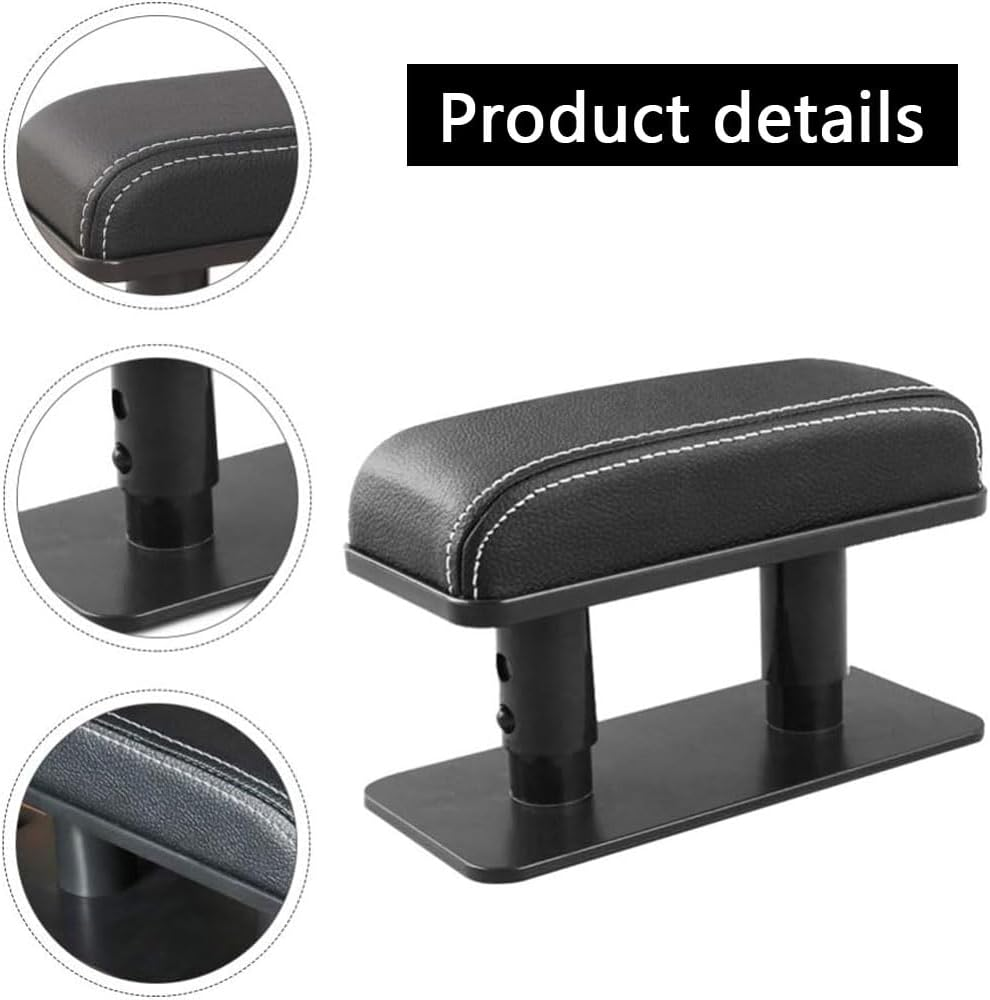 MUSONG Car Armrest Pad &ndash; Adjustable PU Leather Elbow Support Cushion for Central Console & Door, Universal Heightening Armrest Rest Pad for Cars, Trucks & Suvs, Anti-Fatigue Booster for Driver Comfort