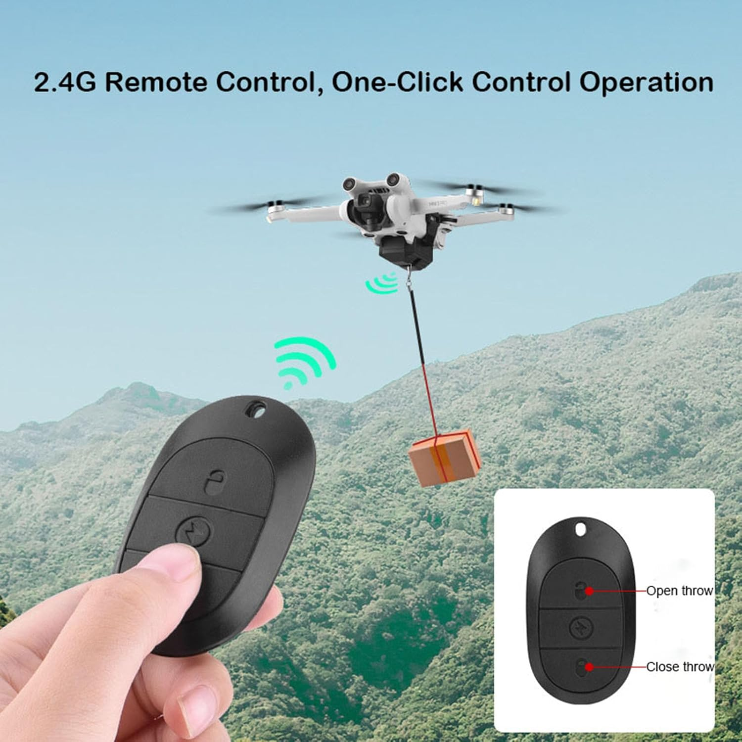 LICHIFIT Drone Airdrop System Universal for DJI Mavic 3 / Mini 3 Pro/Mavic Air 2 / Air 2S / Mavic Pro Drone Thrower Transport Delivery Release Dropping Device image number 1