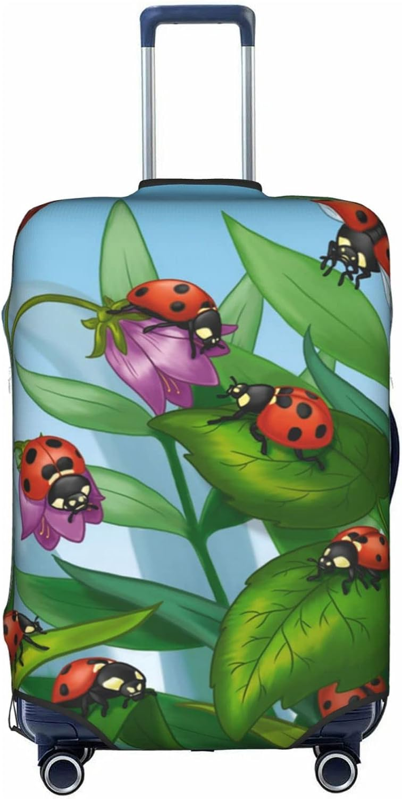 Obabo Butterfly Purple Travel Luggage Cover,Washable Suitcase Cover Protector Anti-Scratch Suitcase Cover Fits 18-32 In, Ladybug, X-Large