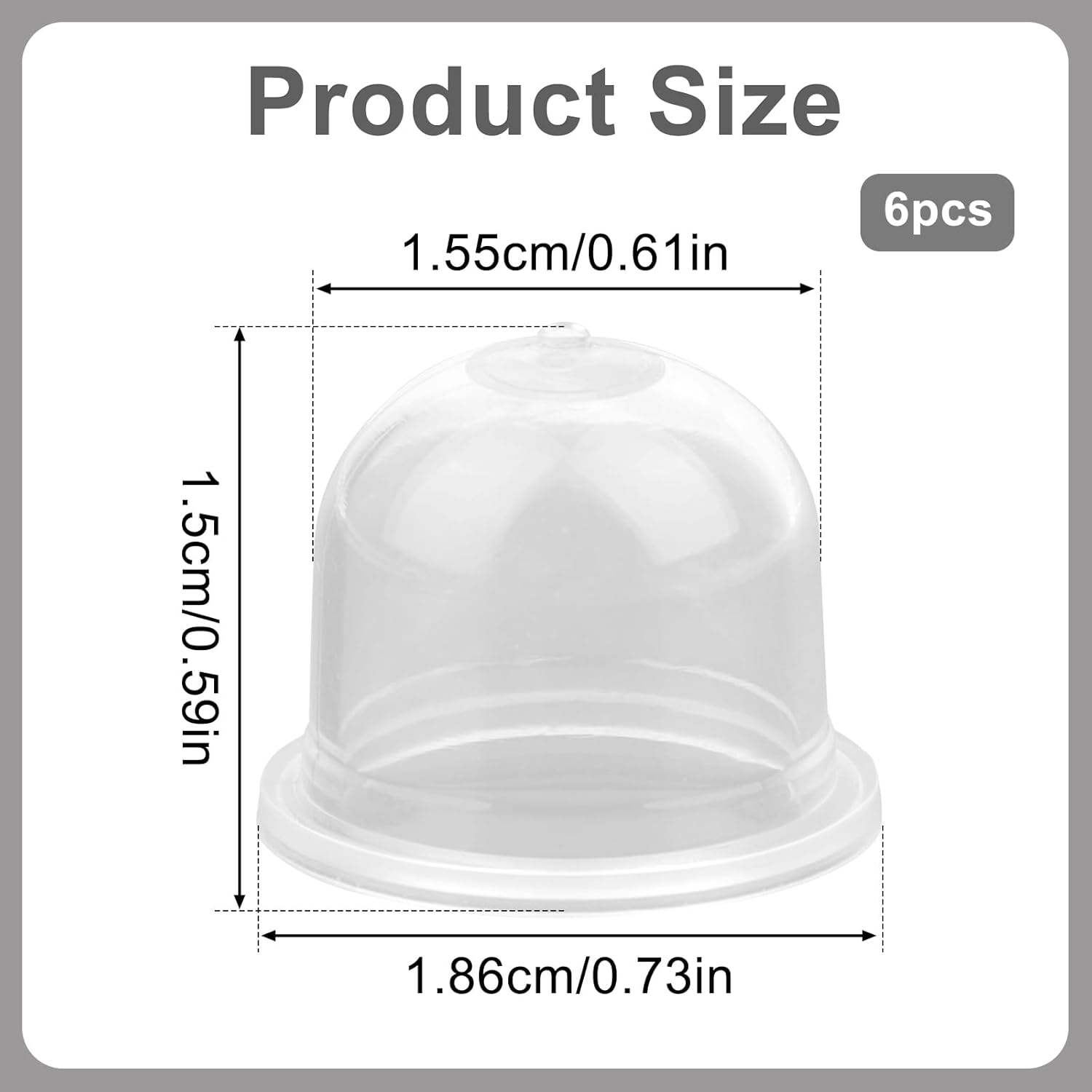 NQEUEPN 6Pcs Primer Bulb Replacements, Fuel Primer Bulb/Ball Compatible with Homelite Ryobi Poulan Craftsman Zama Walbro Carburetor Primer Bulb Pump for Blower Brush Trimmer Cutter Gas image number 3