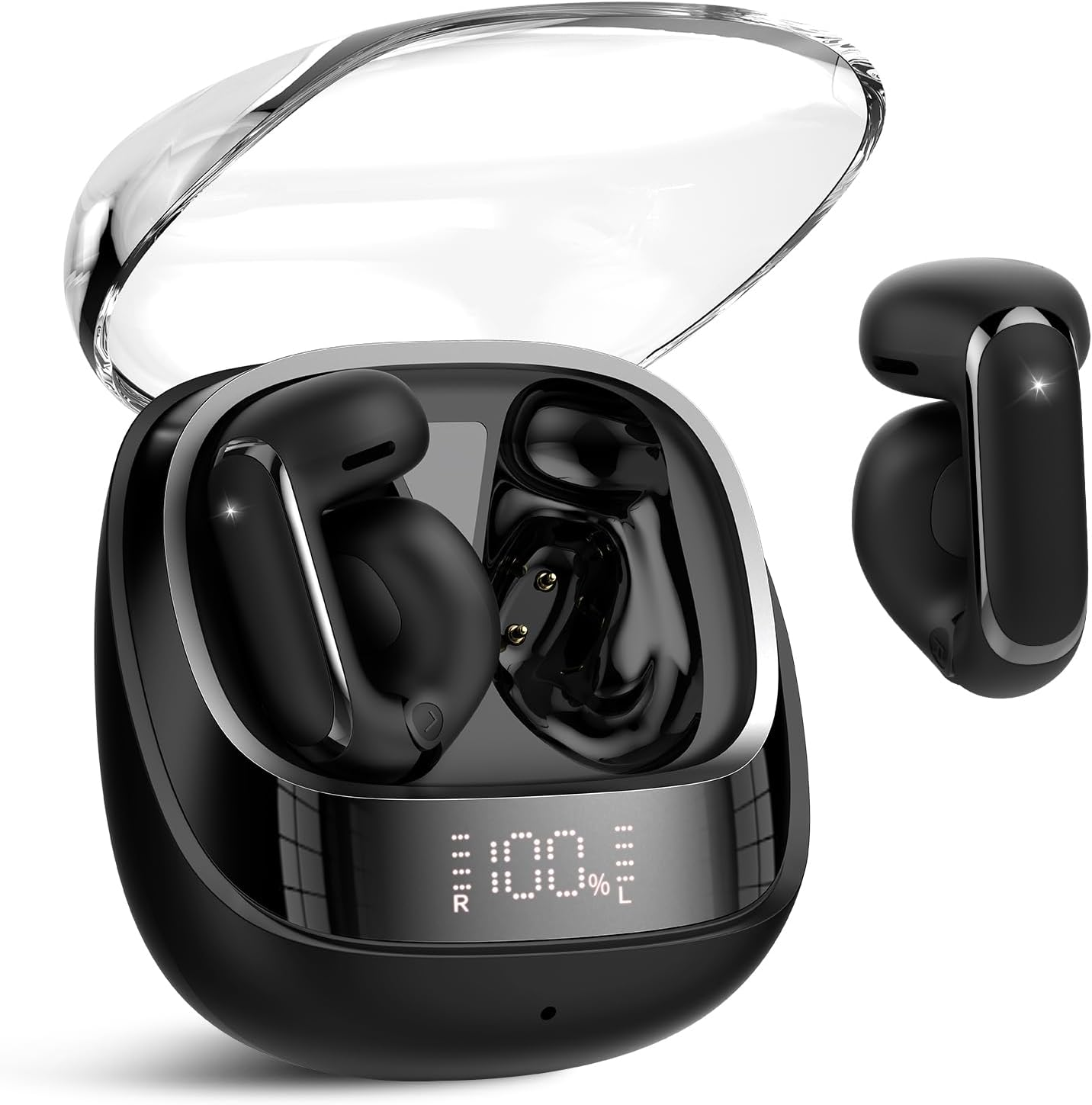 Open Ear Headphones, Bluetooth 5.4 Clip on Headphones Wireless with Impressive Sound, 42H Lightweight and Comfortable Open Ear Wireless Earbuds, Clear Calls, IP7 Earphones for Office/Fitness/Running image number 3