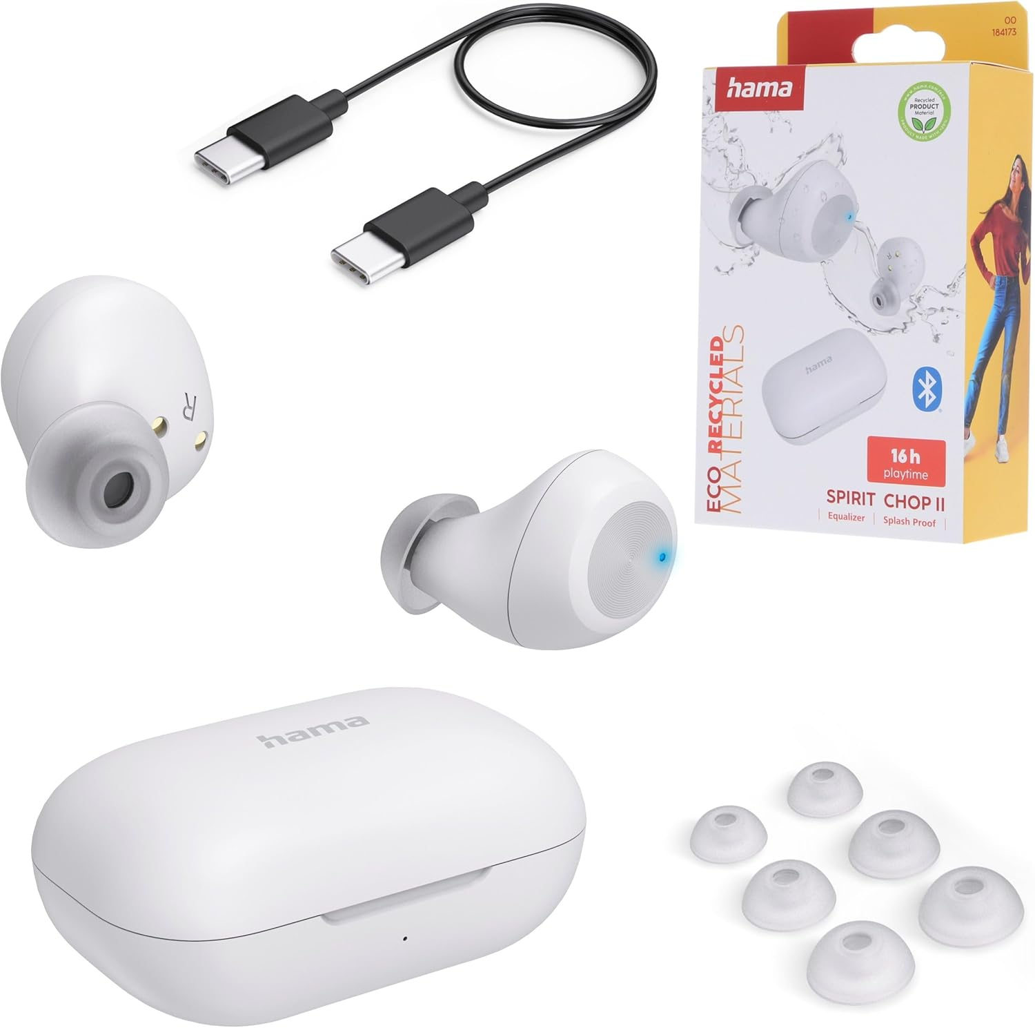 Hama Spirit Chop II TWS Bluetooth EQ Headphones - Black
