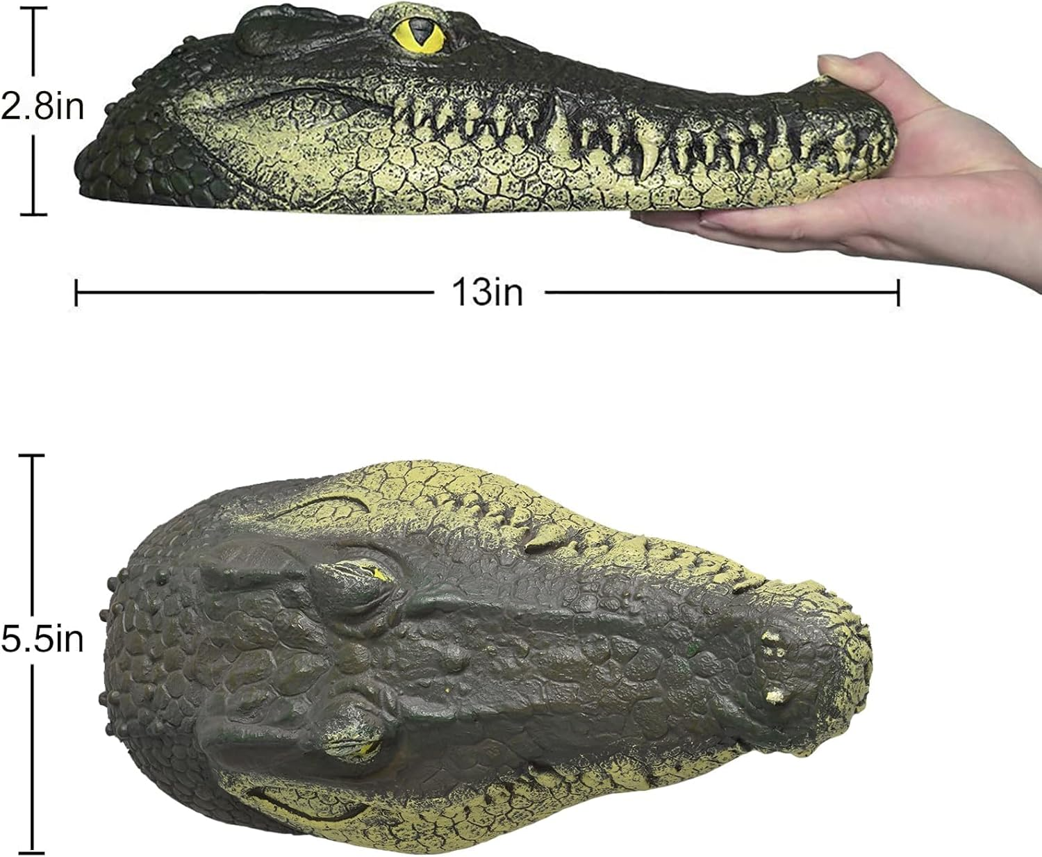 Epochtech Floating Alligator Head, Pool Accessories Float Alligator for Koi Pond Decoration and Protection to Scare Away Birds image number 4