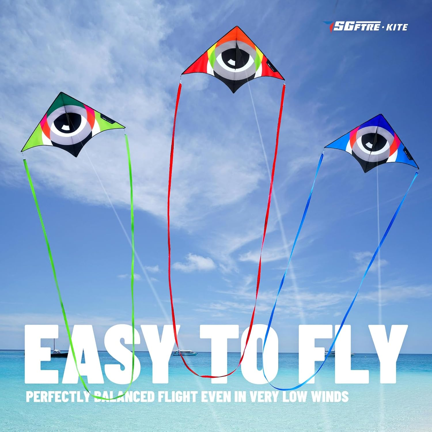 Sgftre Blue Delta Kites for Adults，Extremely Easy to Fly，Single Line Beach Kite for Family Outdoor Games & Activities image number 4