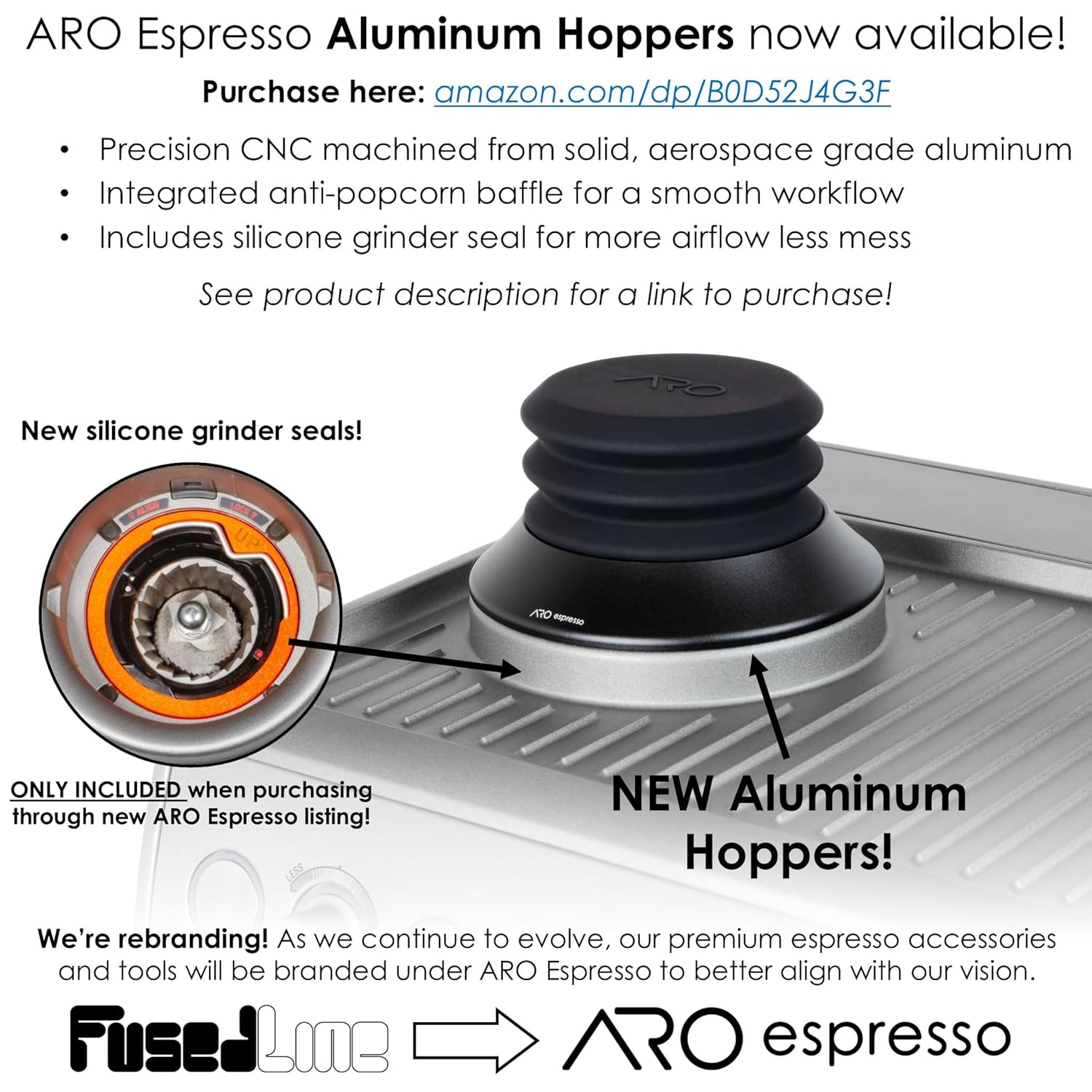 Single Dose Hopper with Silicone Bellows and Anti-Popcorning Weight | Compatible with Breville Barista Express, Pro, and Touch | Black image number 3