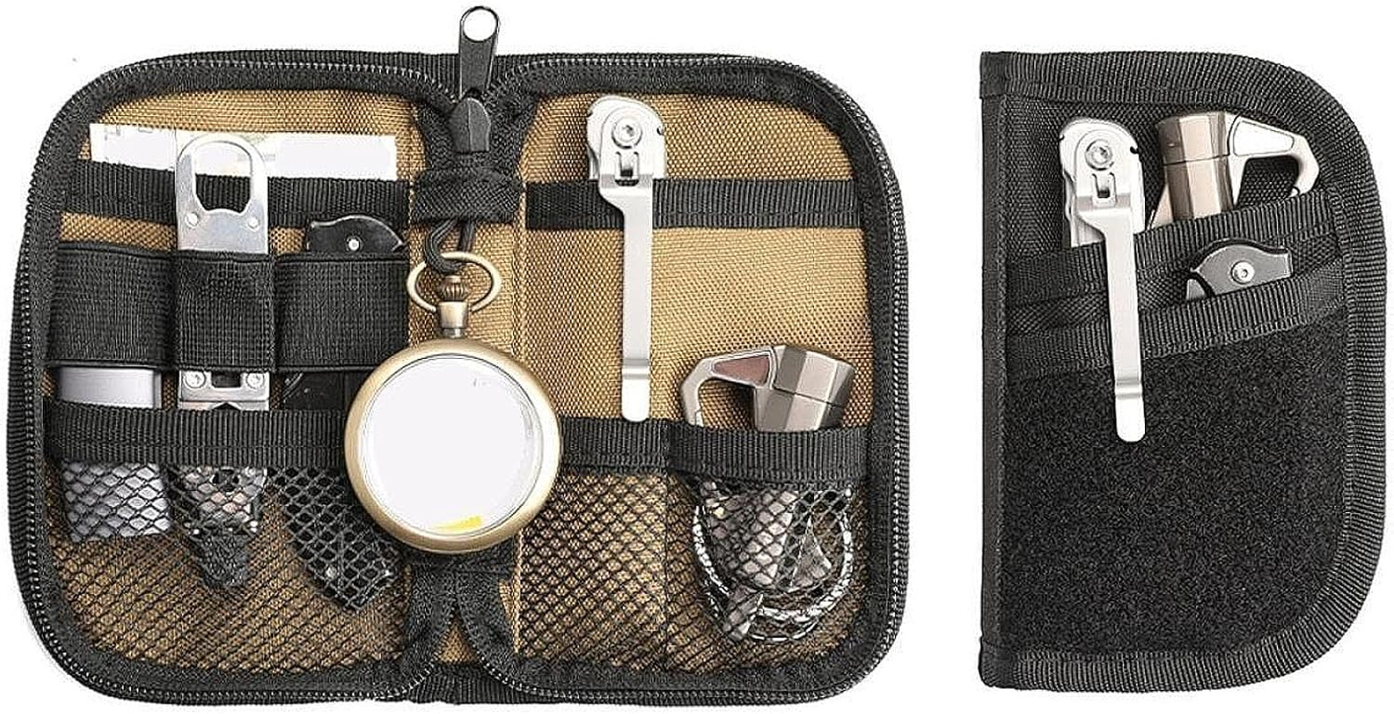 Folpus Pouch Organizer Purse with Compartments Utility Pouch for Multi Tools Card Holder Bag Wallet for Hiking Sports image number 5