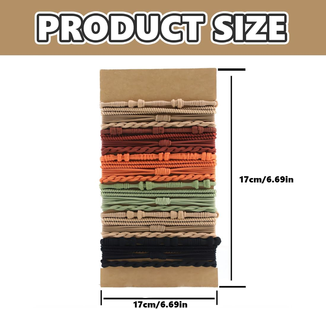 Pack of 24 Boho Hair Bobbles Scrunchies Hair Scrunchies Stylish Ponytail Holders Boho Hair Bobbles for Women and Girls for Women and Girls image number 2