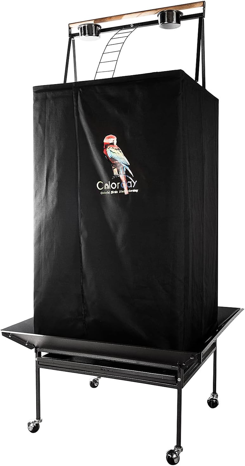 Colorday Good Night Bird Cage Cover for Large Bird Cage with Play Top,Black Large image number 4
