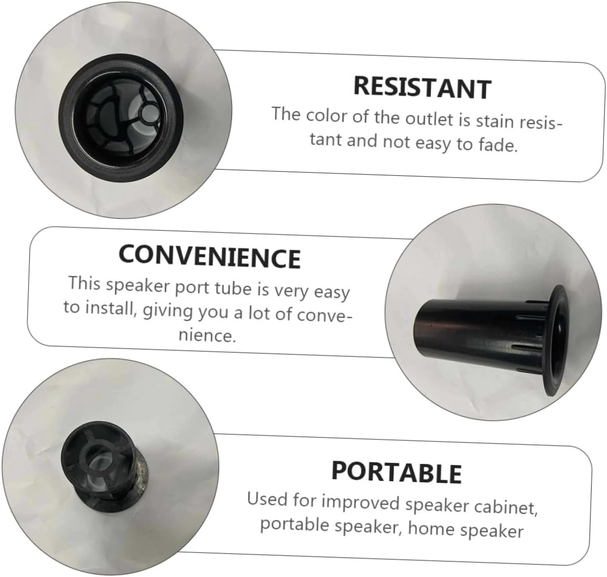 LRXIYODE 20Pcs Plastic Speaker Air Outlet Port Tube Replacement for Woofer Box Bass Reflex Tube Subwoofer Speaker Hole Accessories for Audio Systems image number 5