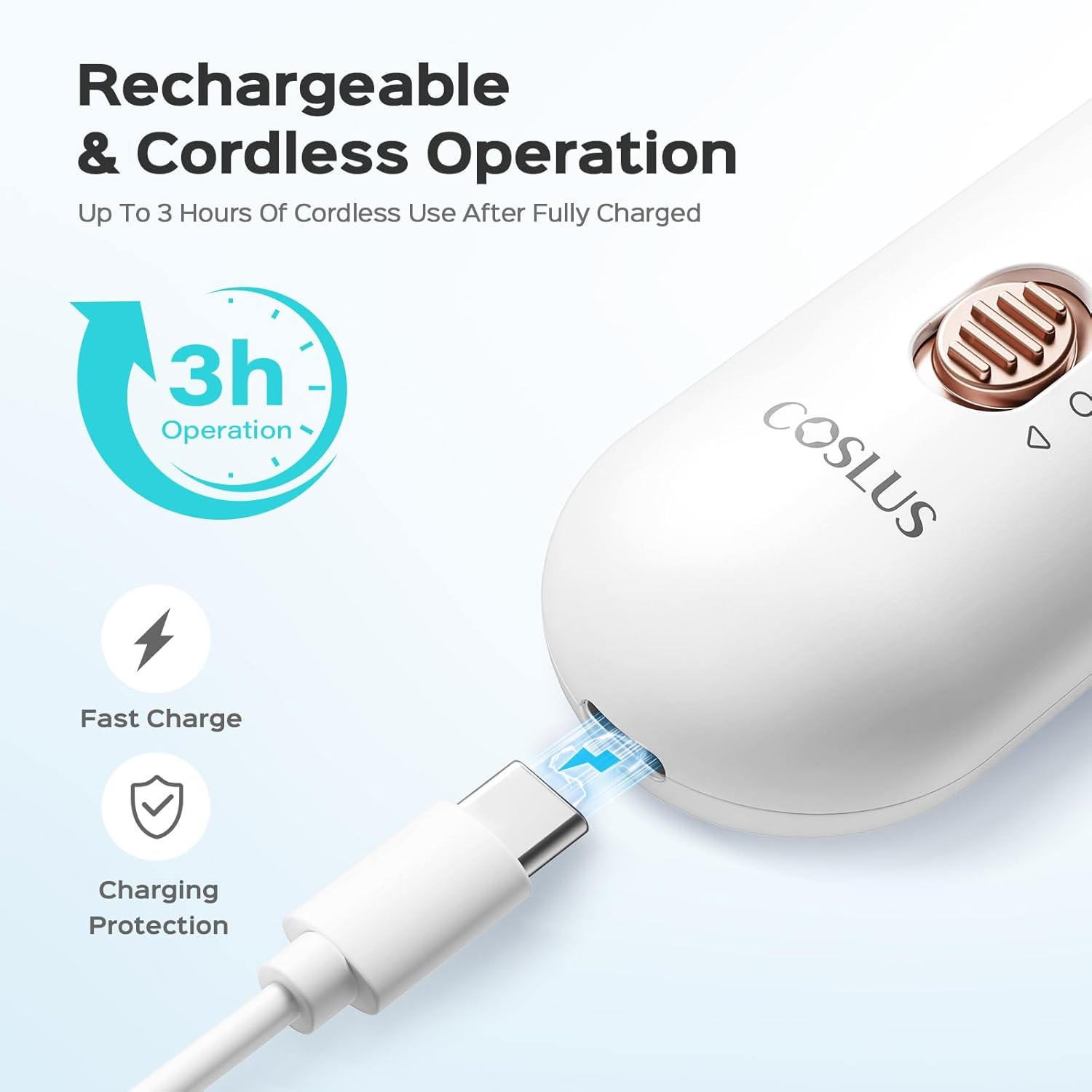 COSLUS Professional Manicure Pedicure Kit Cordless: 8 in 1 Electric Nail File Set, 5 Speed Nail Drill Grinder for Thick Nail Toenail Cuticle, LED Hand Foot Care Trimmer Buffer for Women Men Baby Pets image number 5