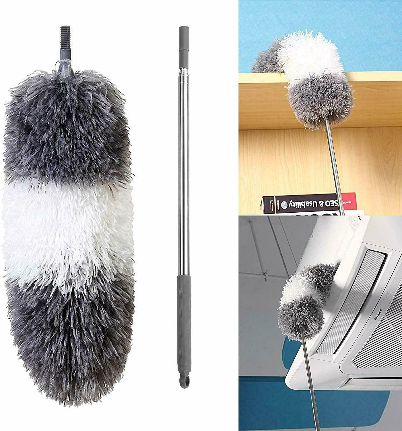 Head Microfiber Telescoping Duster Stainless Steel Pole Extendable image number 5