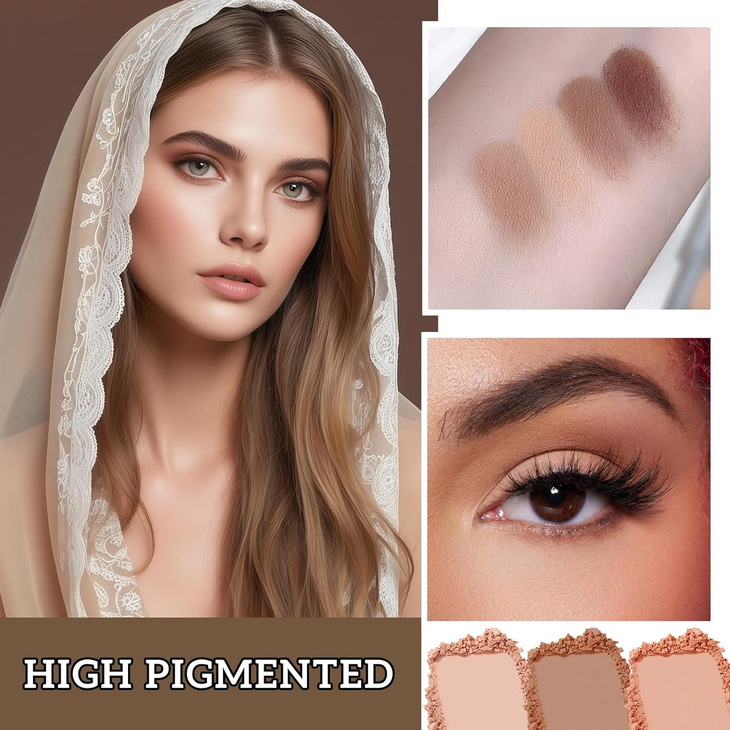 5 Colors Cream Eyeshadow Palette, Daily Nude Eye Shadow Pallet Powder Long-Lasting Coloring, High Pigmented Ultra-Mix Cosmetic Palette, Versatile Delicate Matte Eye Makeup for Women Girls image number 3