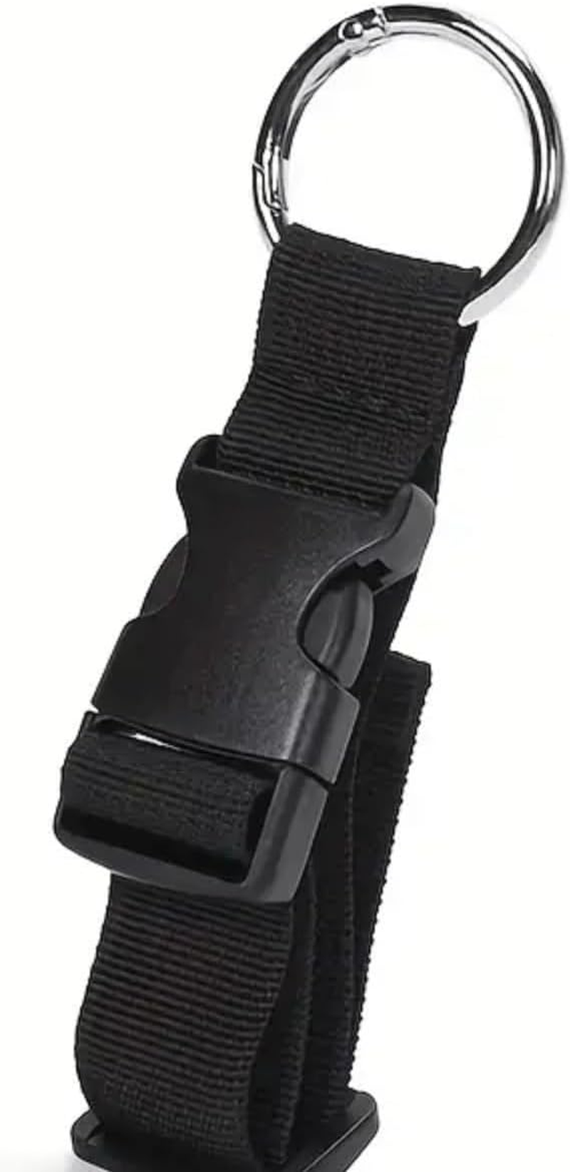 2 Pcs Add a Bag Luggage Straps for Suitcases with Buckle & Ring Hook, Adjustable Travel Carry-On Baggage Luggage Belt, Gripper Strap Clip for Backpack Hat Accessories (Black, 10CM)