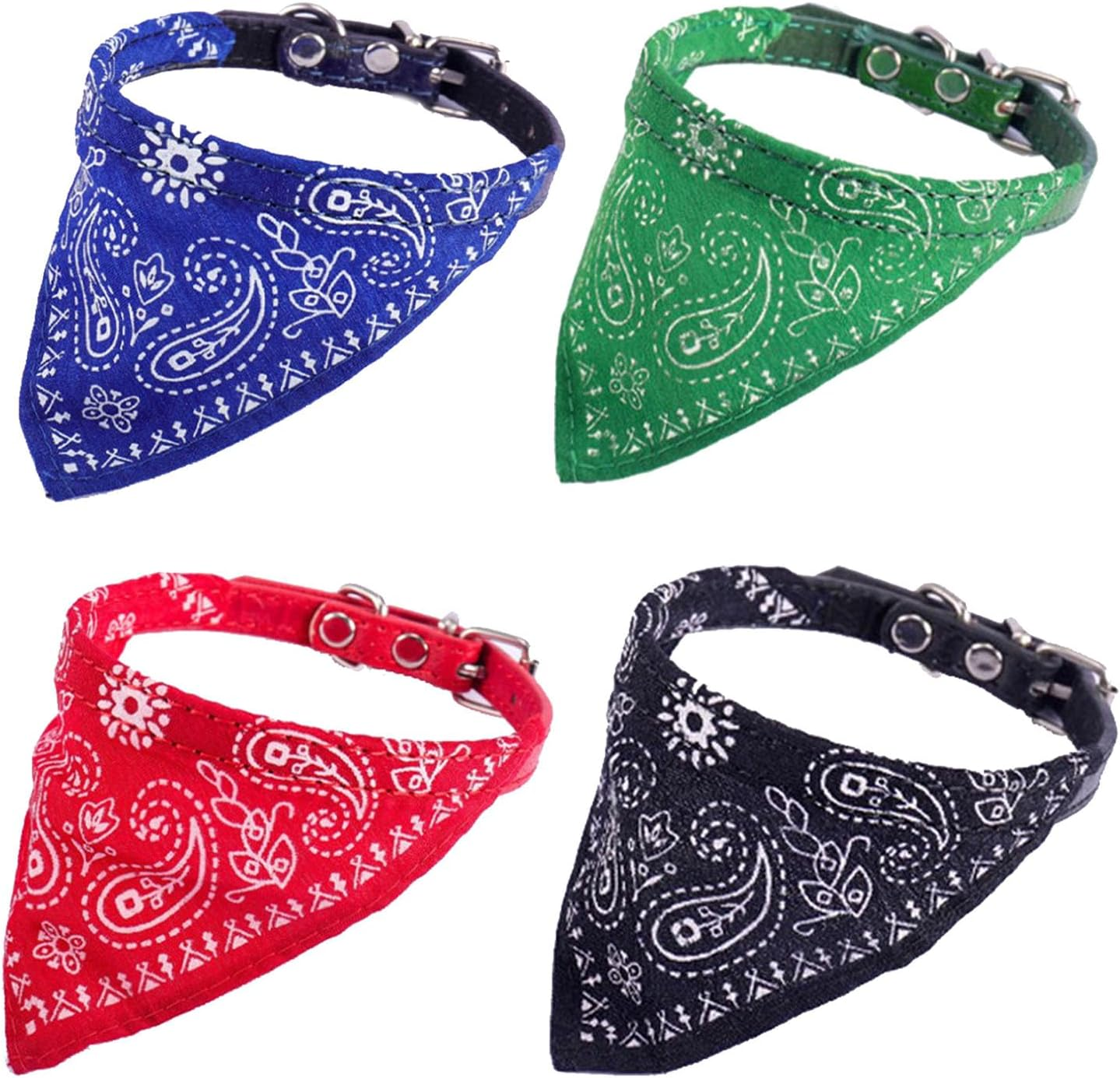 Pack of 4 Dog Bandanas Collar with Adjustable Straps, Pet Triangle Bib, Pet Saliva Cloth, Dog Bandana Headscarves, Triangular Scarf Dog Bandana, for Small, Medium Dogs and Cats, M image number 1