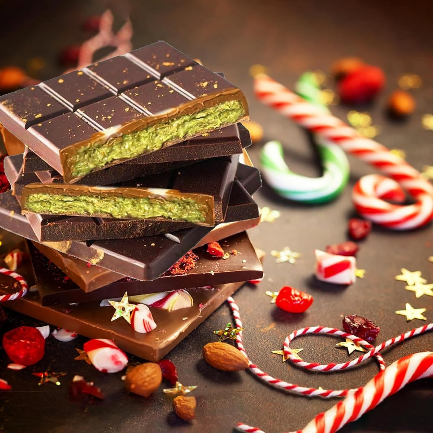 2Pcs Chocolate Bar Molds, Large and Thick Silicone Chocolate Moulds Break Apart Wax Melt Mold Non-Stick Chocolate Molds image number 3