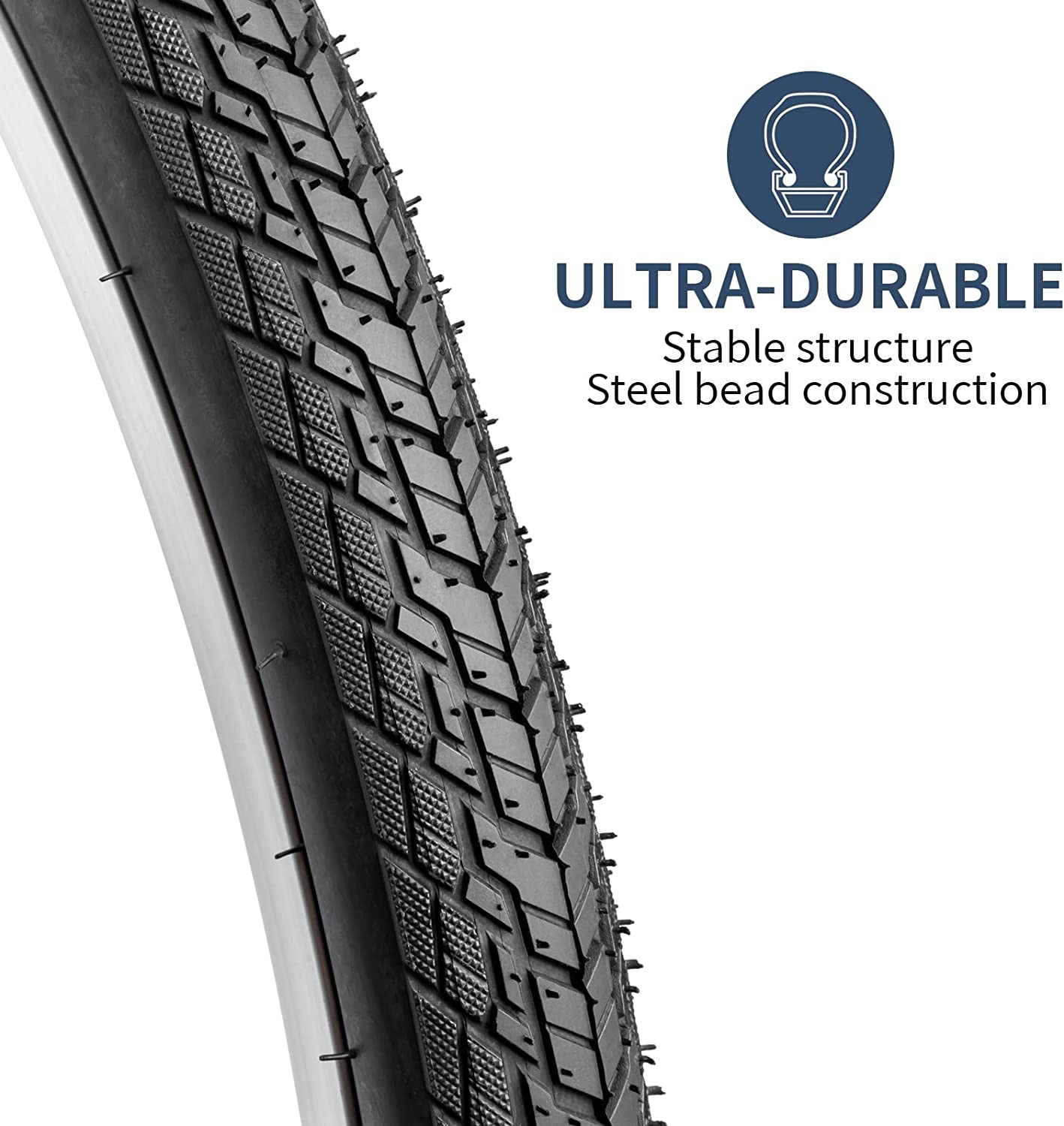 Yunscm 2 Pcs 700X35C Bike Tires,700X35C 37-622 Bike Tyres plus 700X35/43C Bike Inner Tubes Schrader Valve 48Mm,Compatible with 700X35C Road Bike Tires and Tubes image number 4