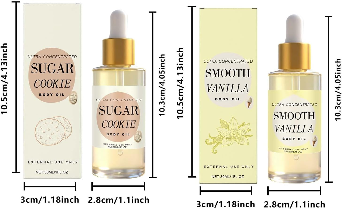Sugar Cookie Body Oil for Silky Smooth Skin, Fragrance Body Oil for Women with Castor, Vitamin E, Shea Butter, Long-Lasting, Fast Absorbing, Non-Greasy, Moisturizing image number 1