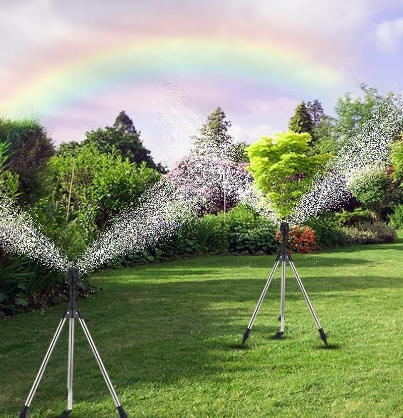 Tripod Automatic Rotating Sprinkler, Upgraded Automatic 360 Degree Rotating Tripod Sprinkler for Lawn/Yard/Garden, Telescoping Tripod Sprinkler for Yard Large Area image number 3